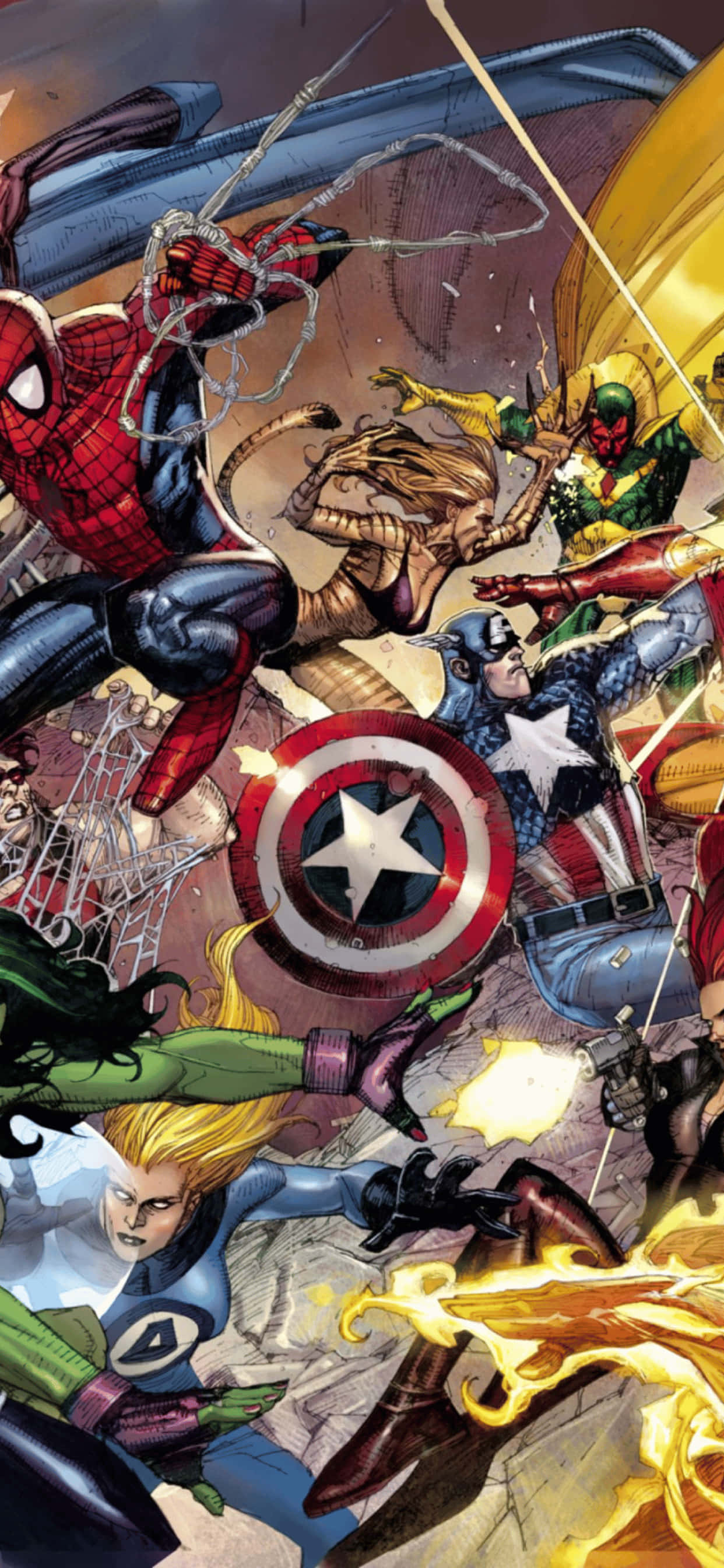 iPhone XS Max Marvel Klassisk Tegneserie Baggrund Wallpapers