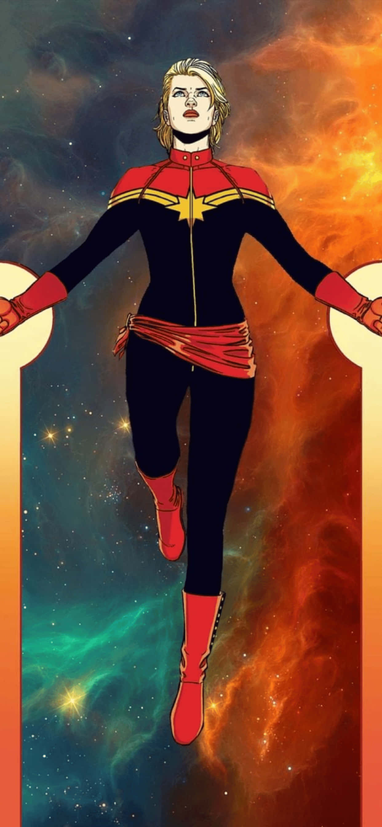 iPhone XS Max Marvel Captain Marvel Baggrund Wallpapers