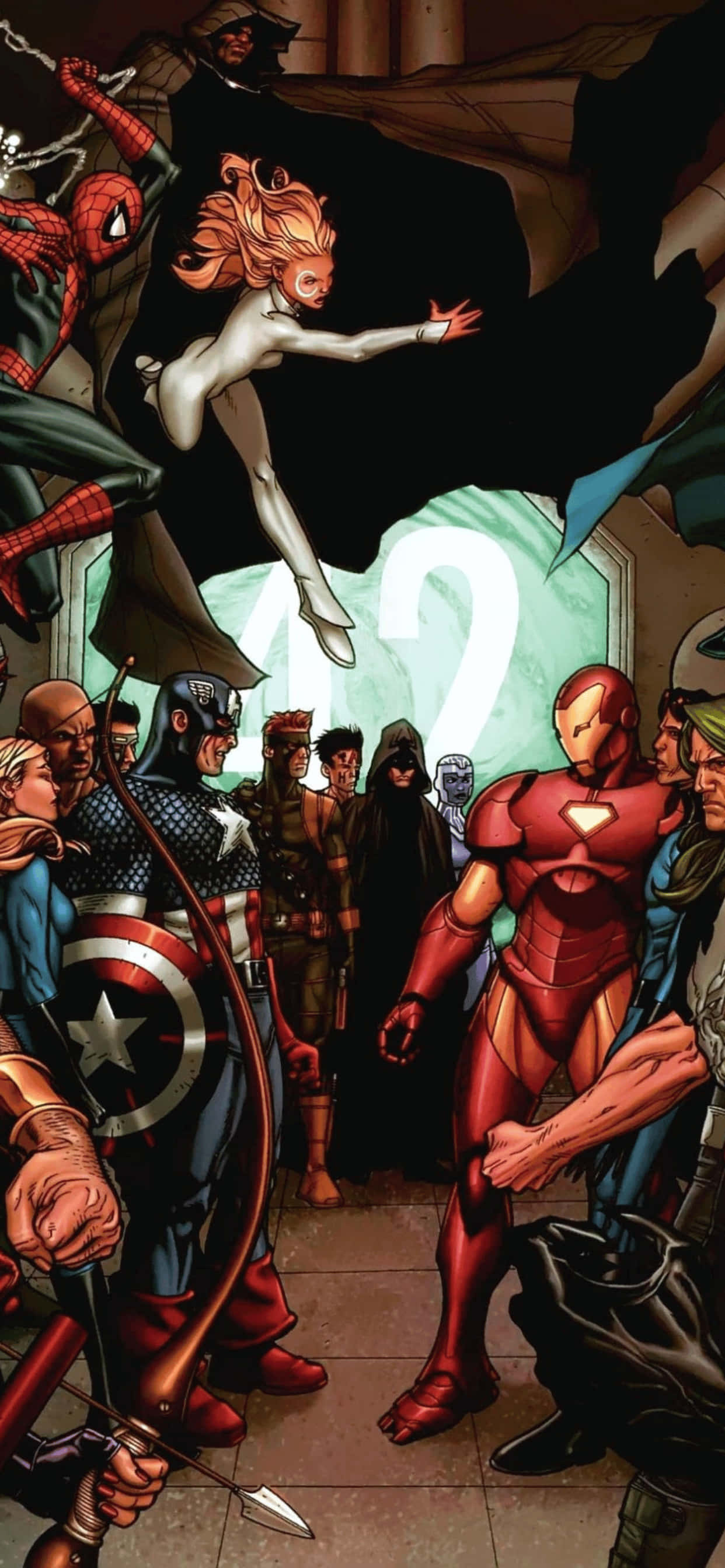 iPhone XS Max Marvel Gruppe Af Superhelte Baggrund Wallpapers