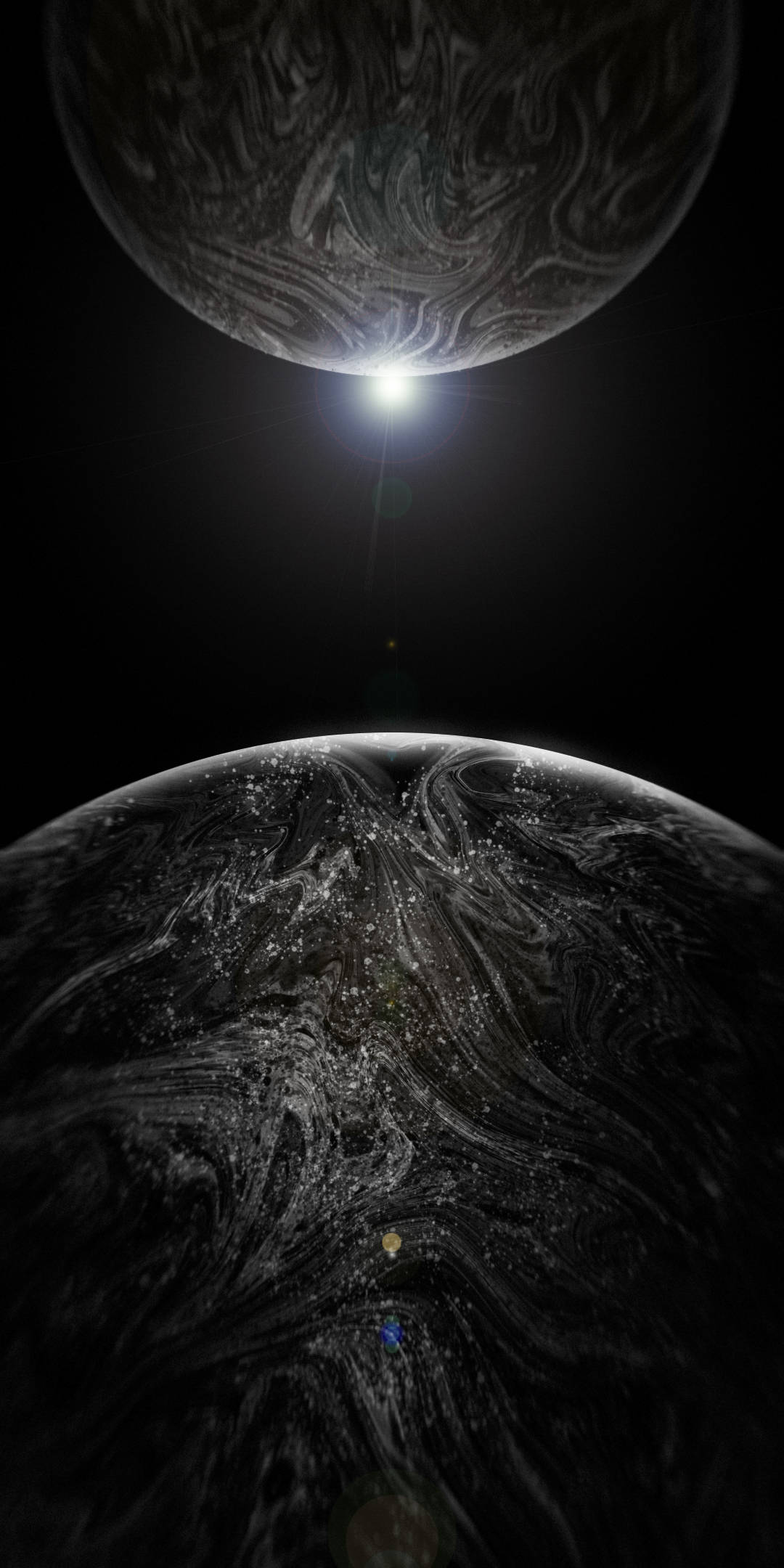 iPhone XS Max OLED Grå Planeter Wallpapers