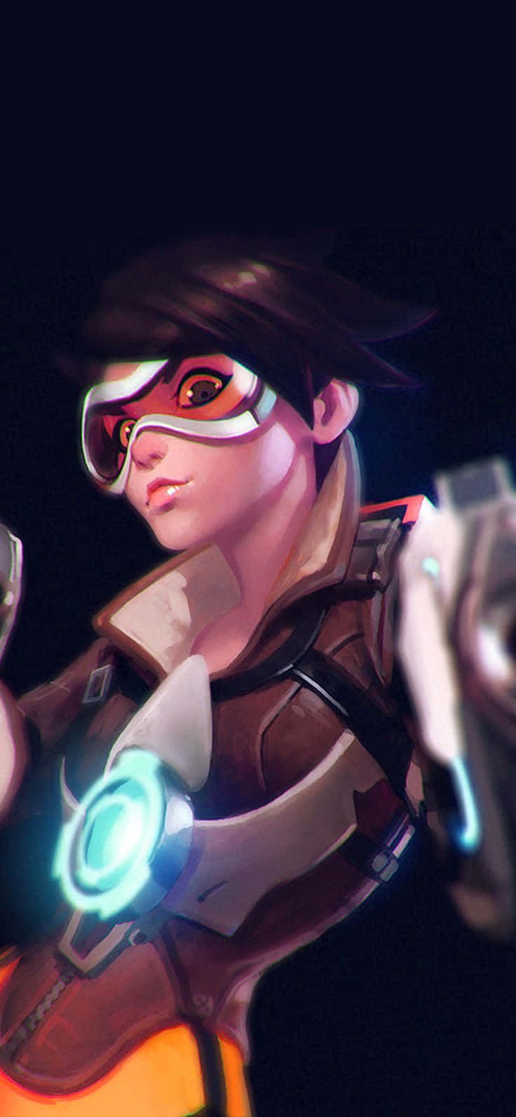 iPhone Xs Max Overwatch Baggrund Tracer Kigger Ned Wallpapers