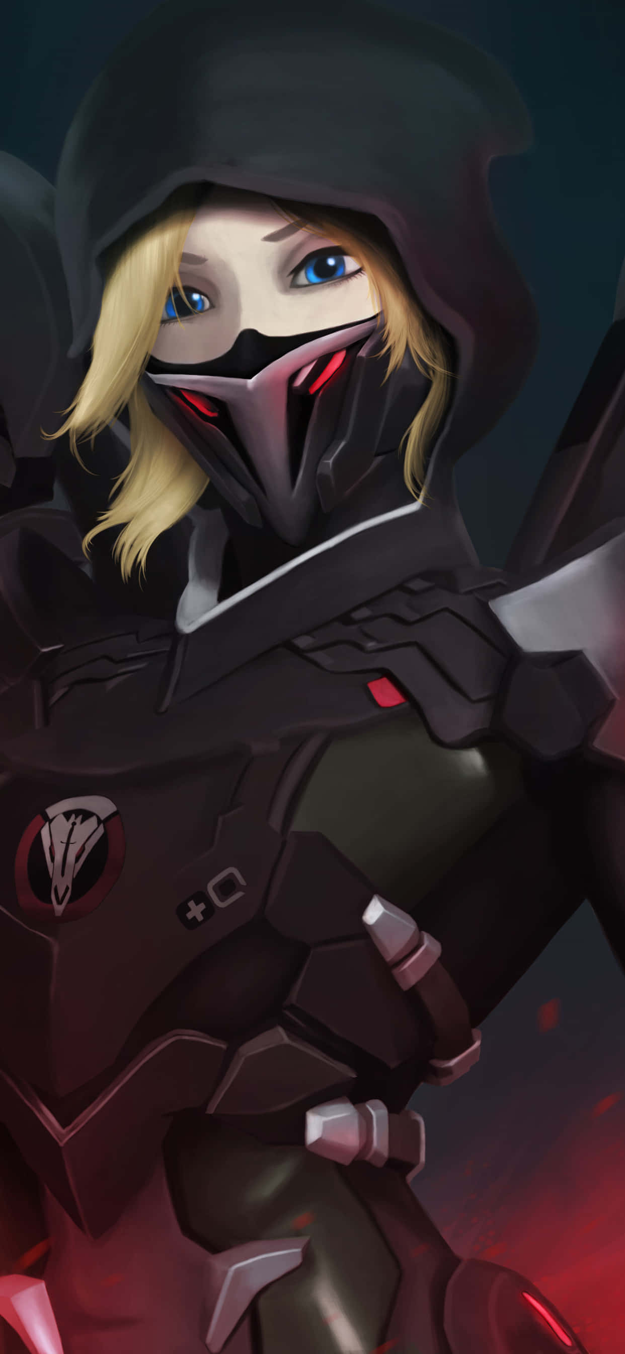 iPhone Xs Max Overwatch Baggrund Mercy Sort Hættetrøje Wallpapers