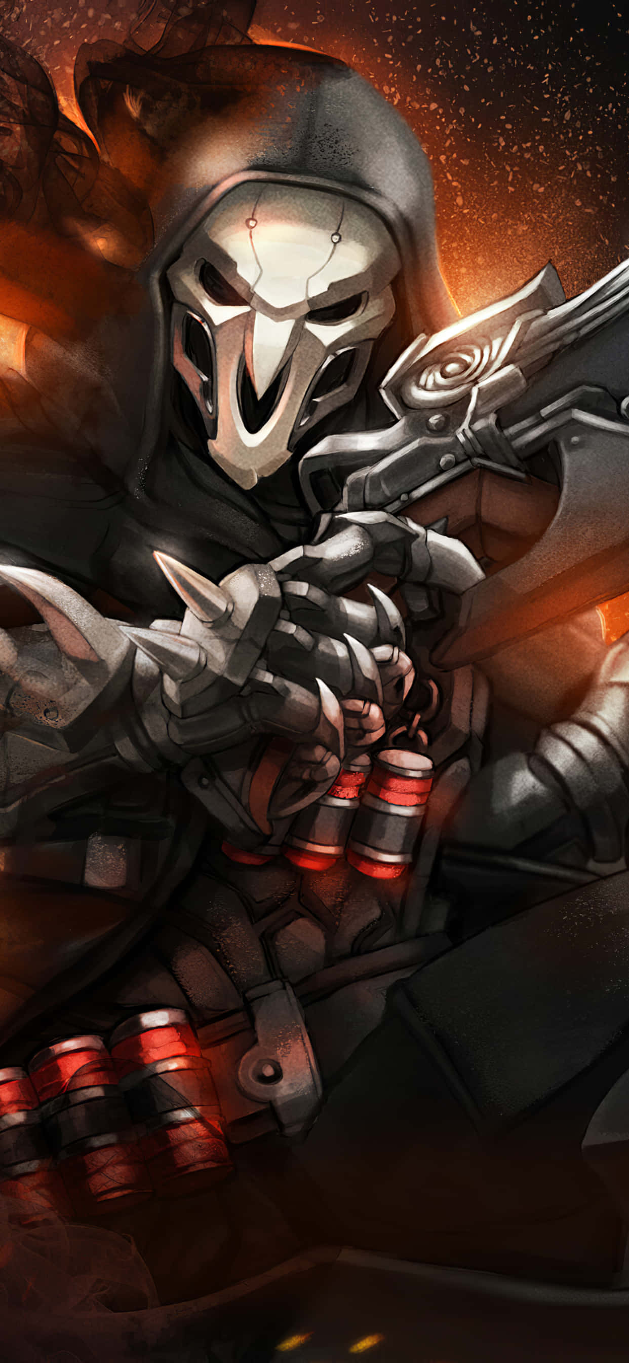 iPhone Xs Max Overwatch Baggrund Reaper Med Hans Våben Wallpapers