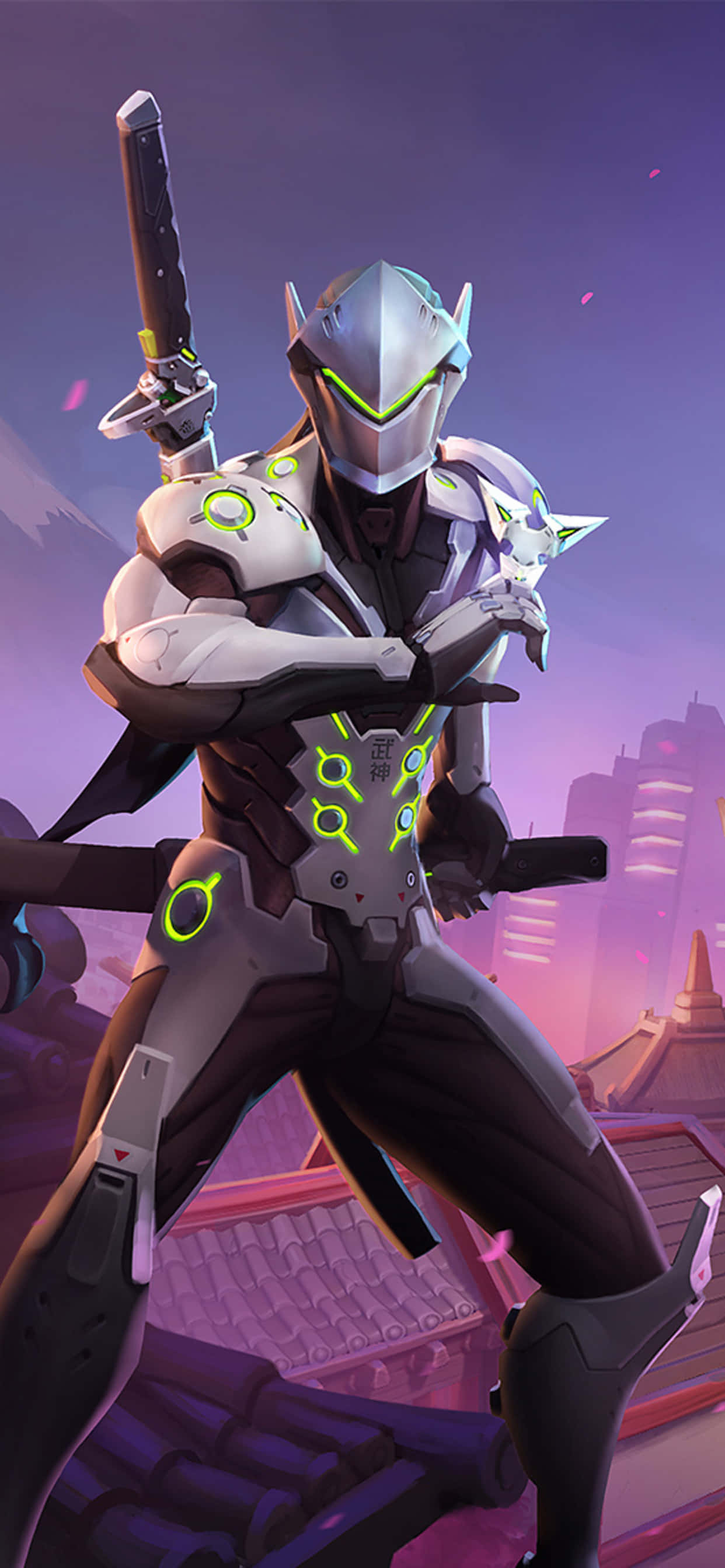 iPhone Xs Max Overwatch Baggrund Genji Hvid Dragt Wallpapers