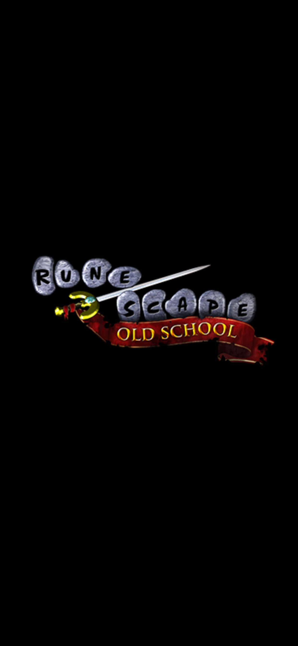 iPhone Xs Max Runescape Oldschool Logo Sort Baggrund Wallpapers