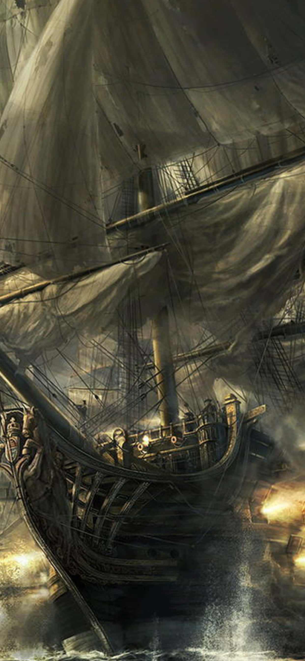 iPhone XS Max Total War Attila Fantasy Krigsskib Baggrund Wallpapers