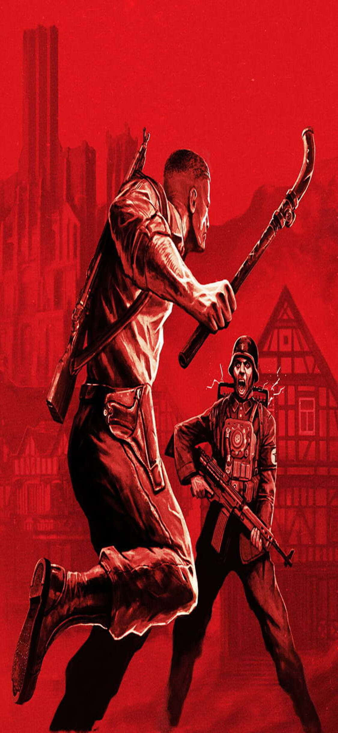 iPhone Xs Med Det Nyeste ‘Wolfenstein II’ Videospil Wallpapers