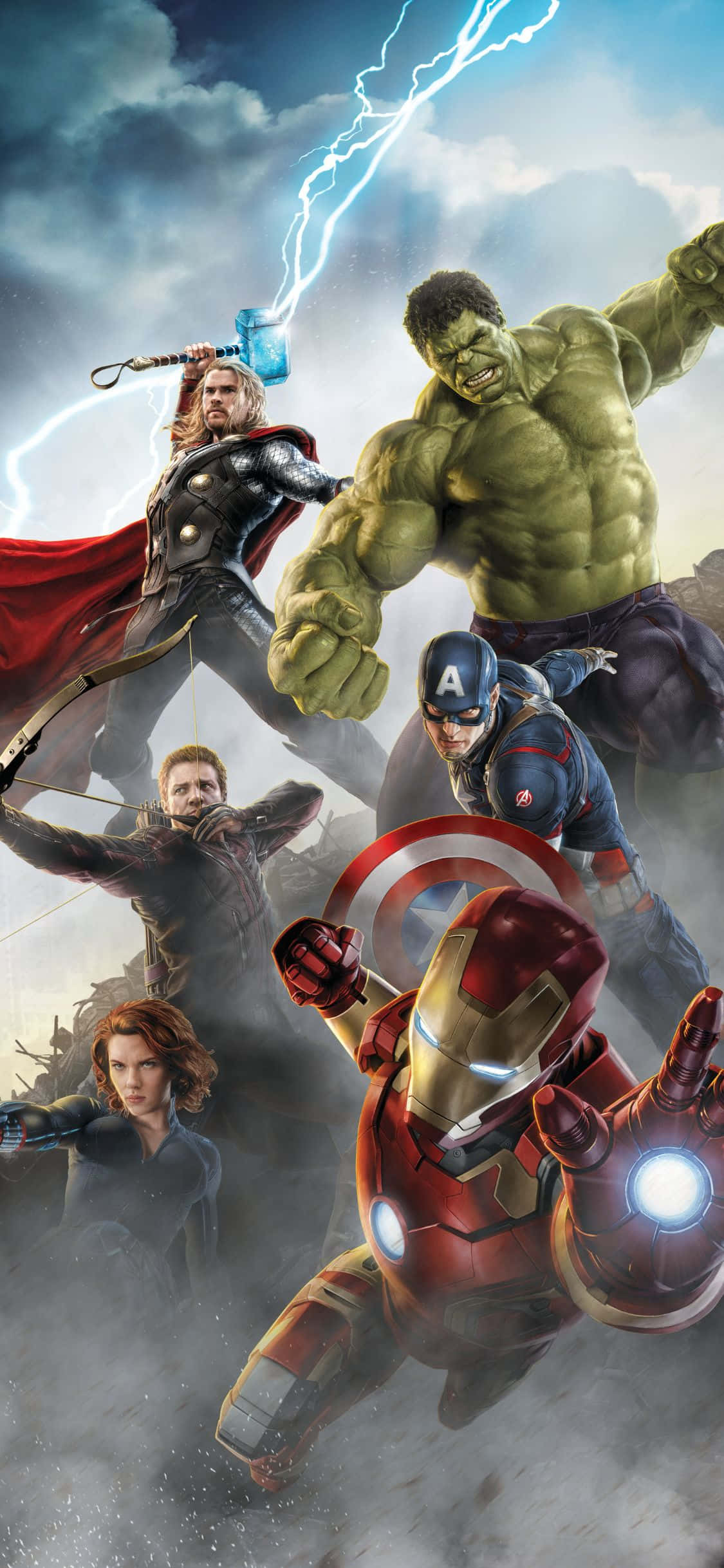 iPhone XS Original Six Avengers-baggrund Wallpapers
