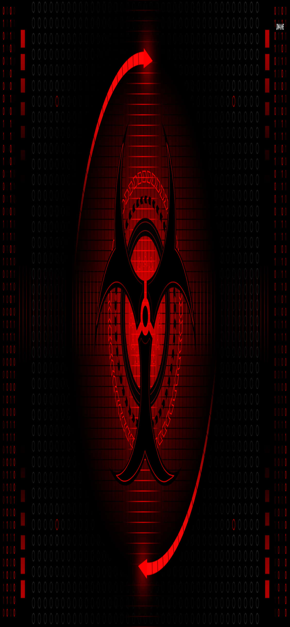iPhone Xs programmeringsbaggrund med biohazard-symbol Wallpapers