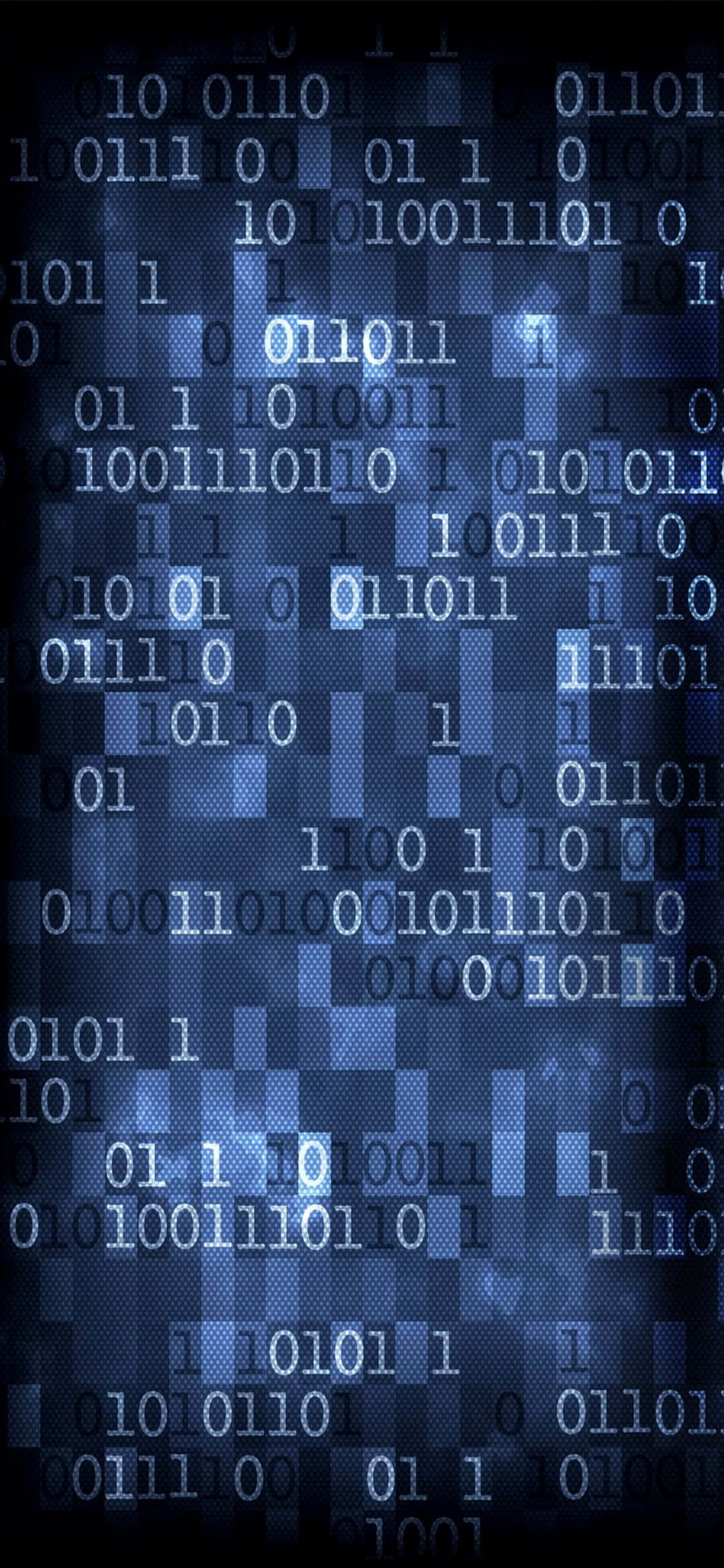 iPhone Xs programmeringsbaggrund blå binær kode Wallpapers