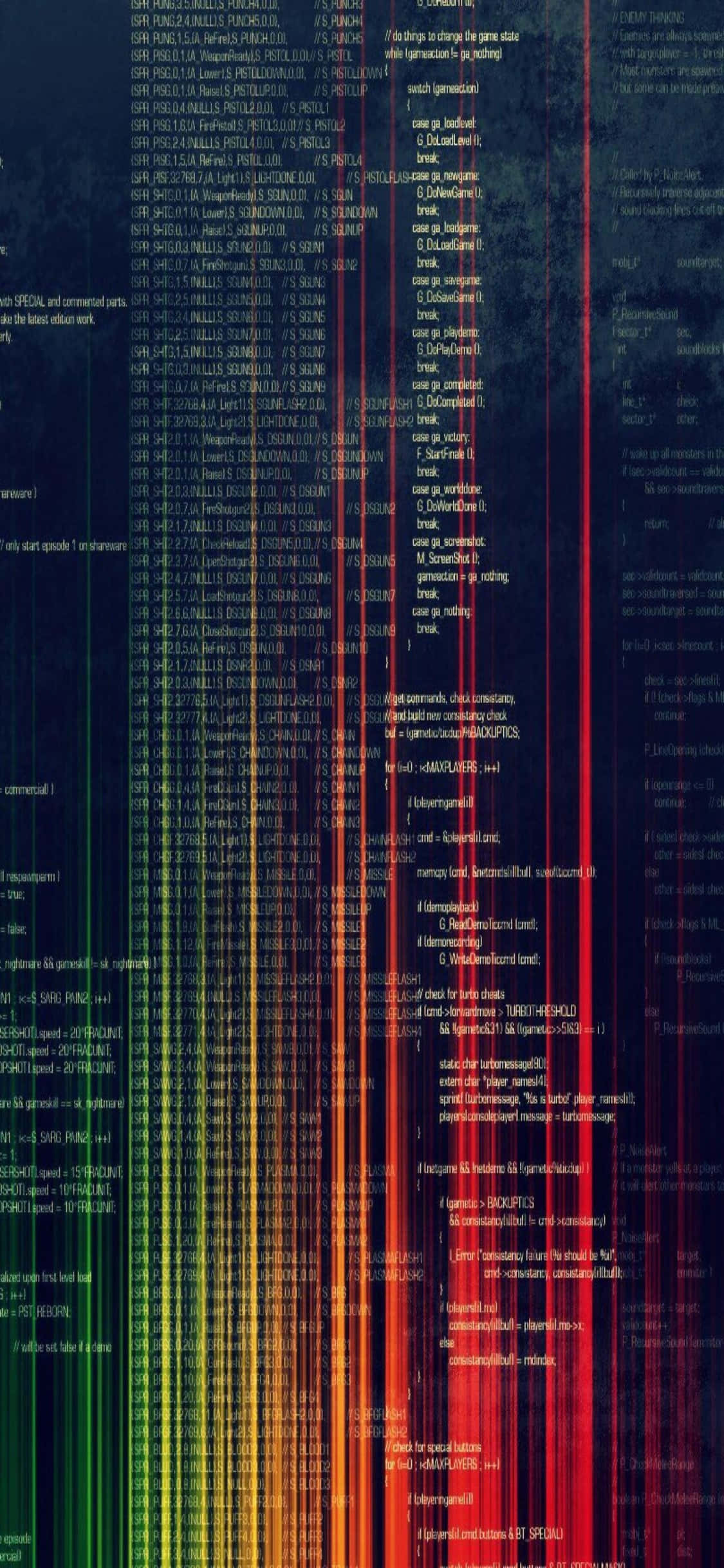 iPhone Xs Programmeringsbaggrund i Glitch Wallpapers