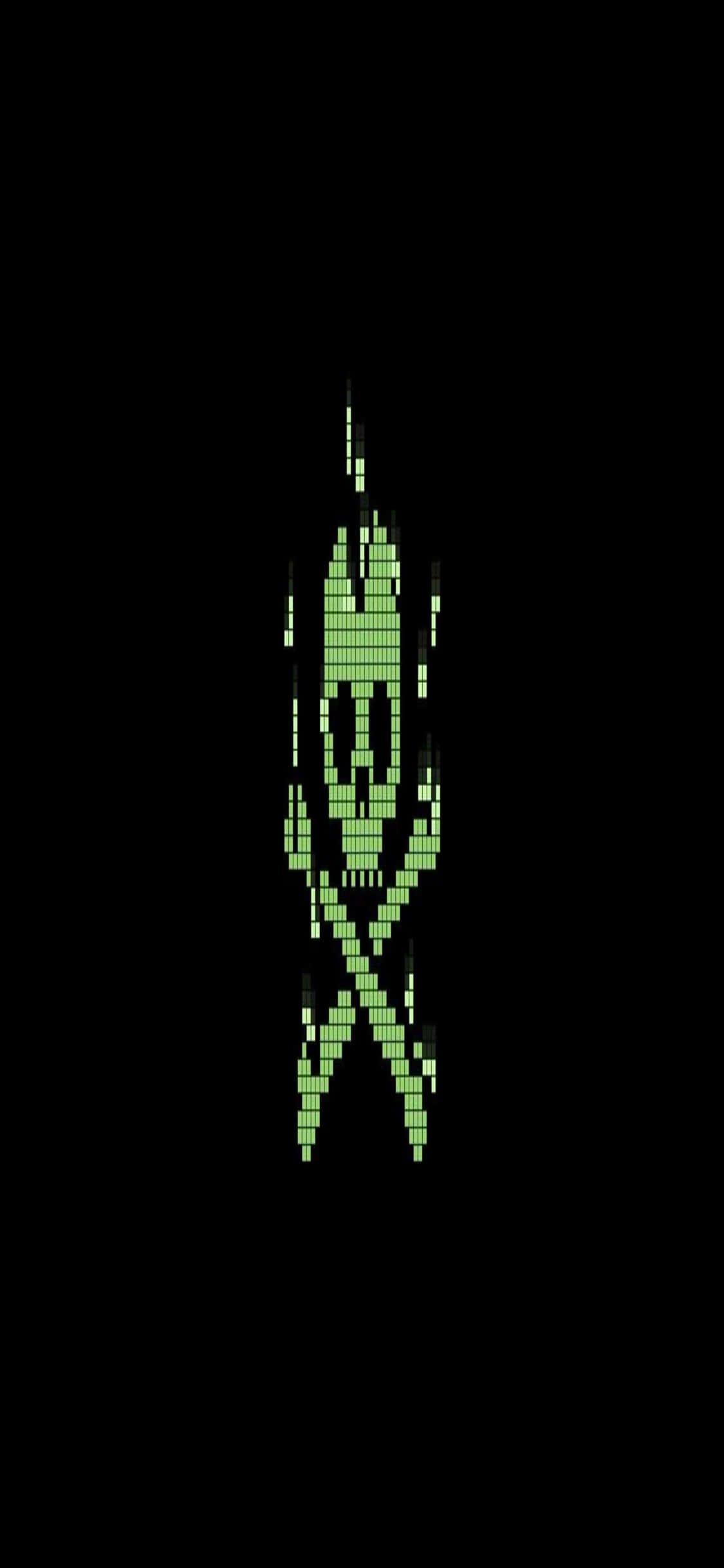 iPhone Xs Programmeringsbaggrund Pixel Kranium Wallpapers