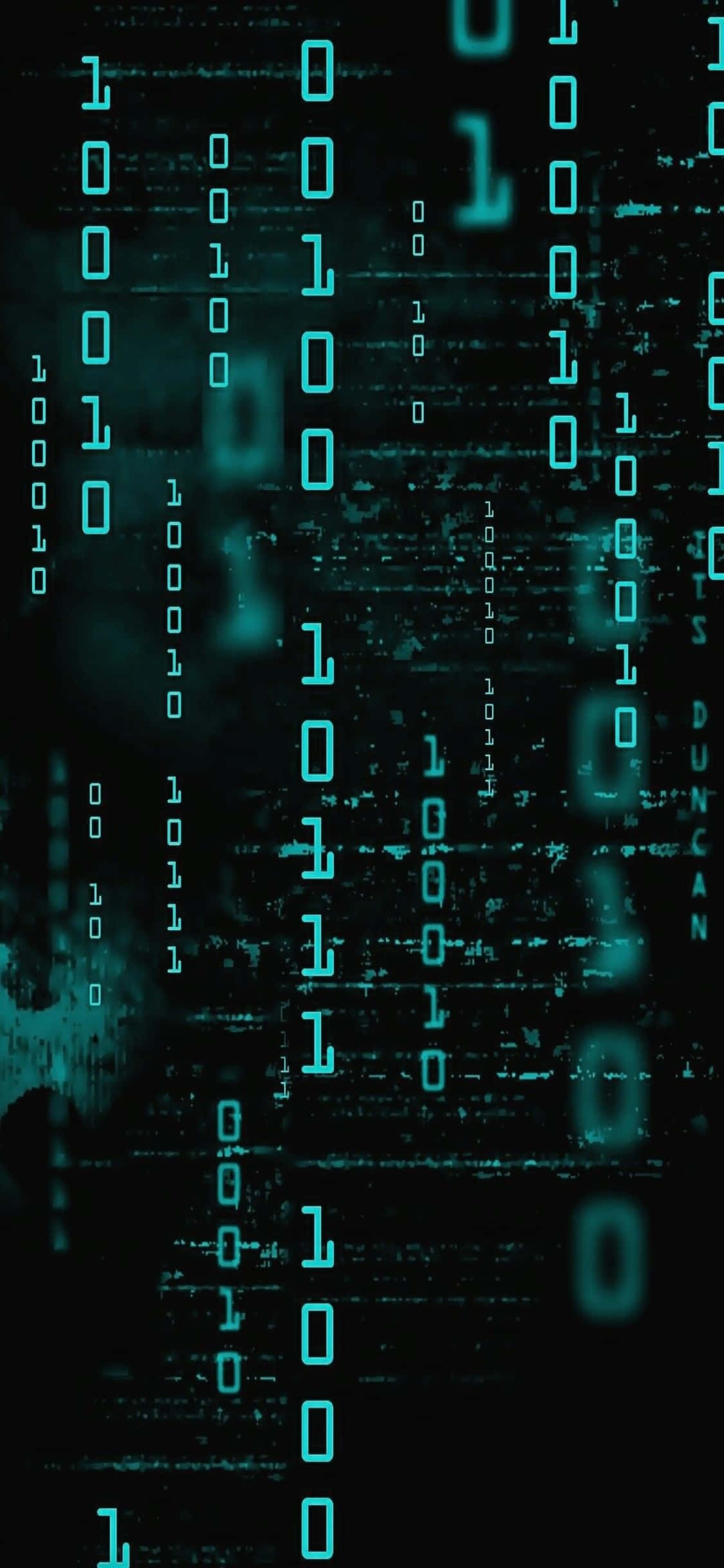 iPhone Xs programmeringsbaggrund med cyber binær kode Wallpapers