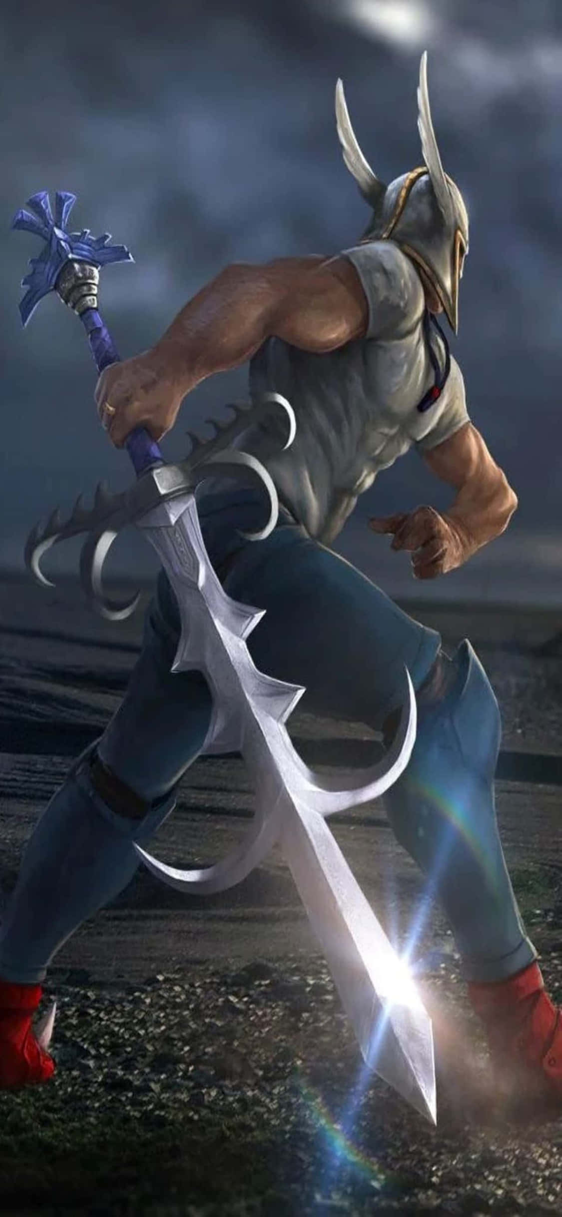 iPhone Xs Runescape baggrund elvemage med sværd Wallpapers