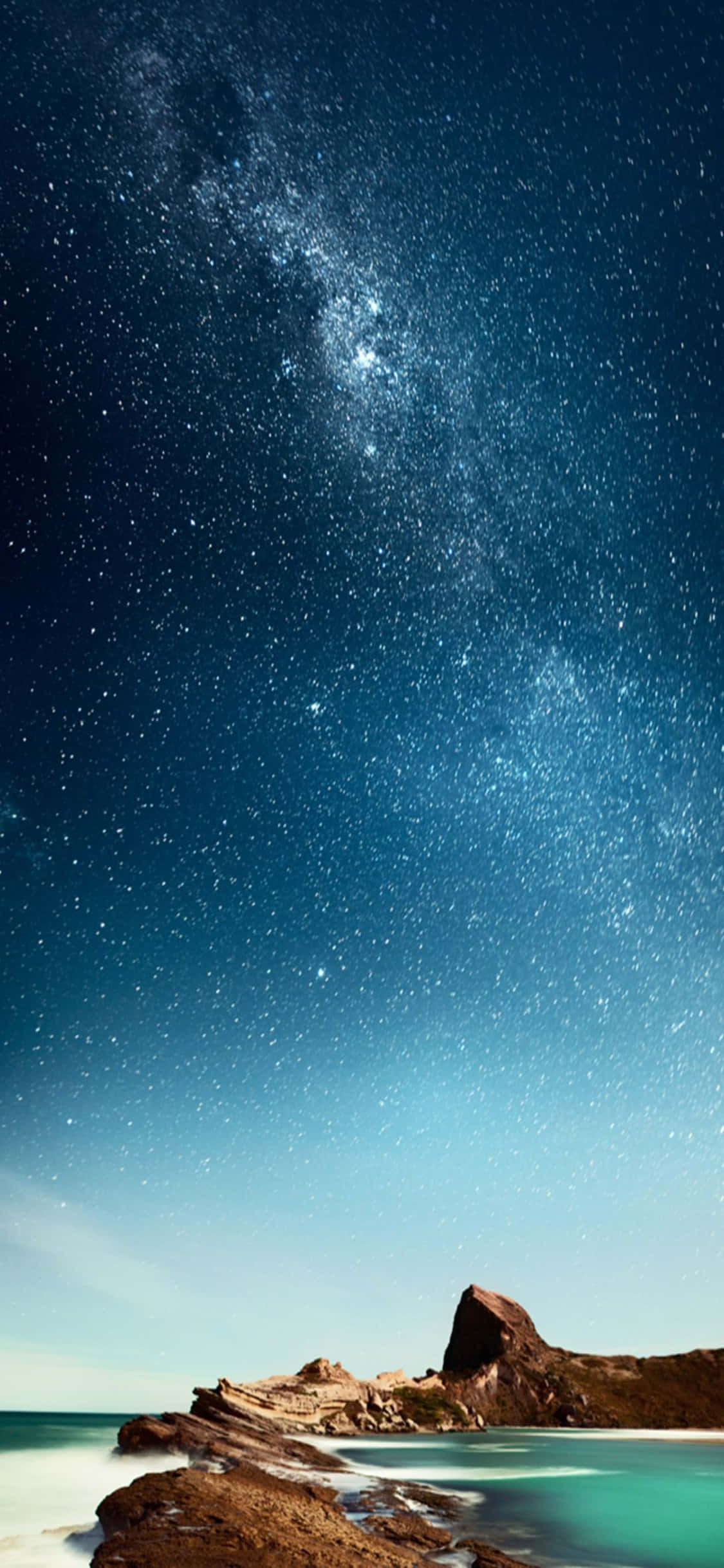 iPhone XS Strand Og Mælkevej Baggrund Wallpapers