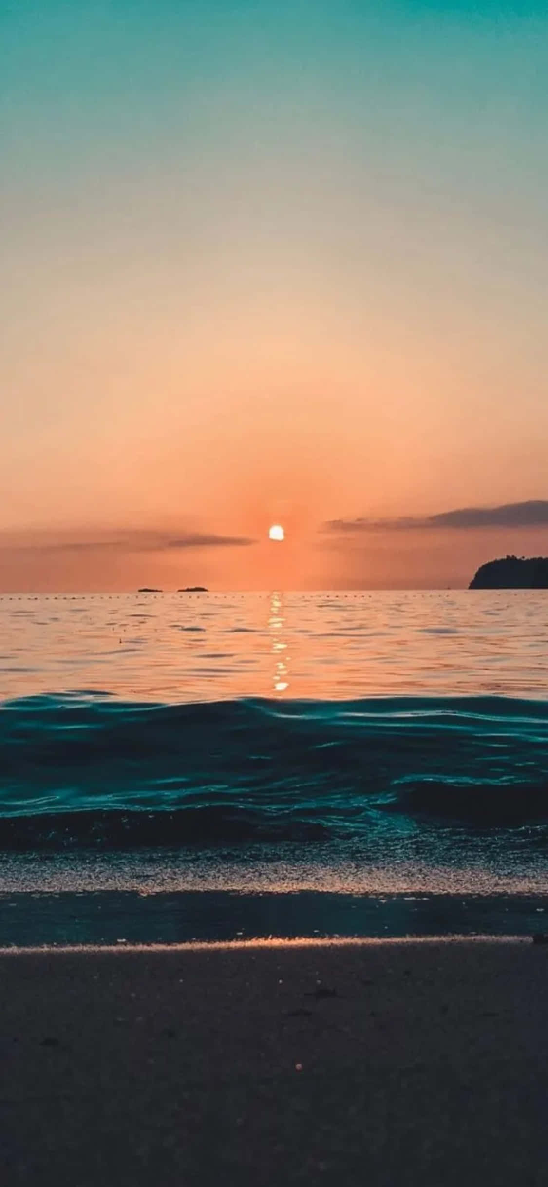 iPhone XS strand solnedgang baggrund Wallpapers