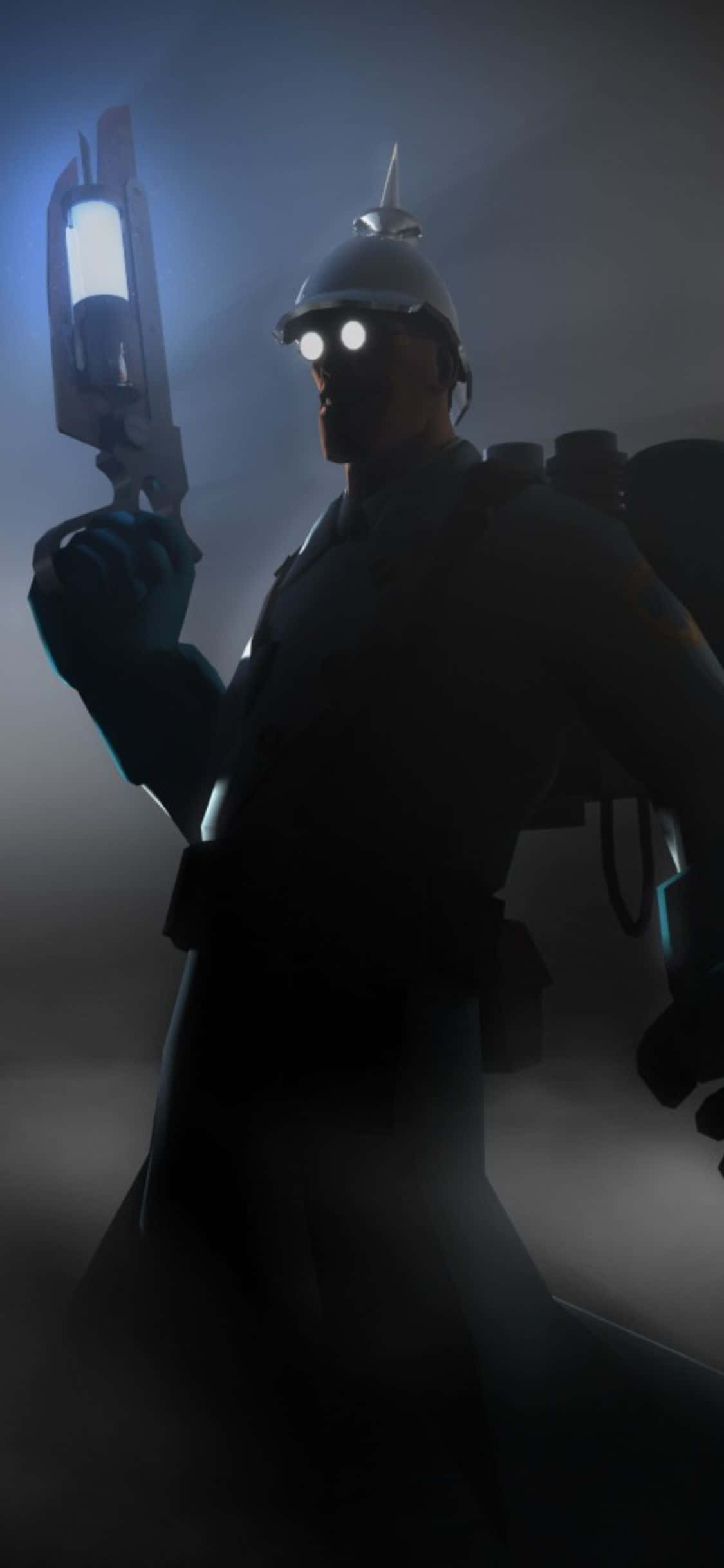 iPhone XS Team Fortress 2 Medic Silhuet Baggrund Wallpapers
