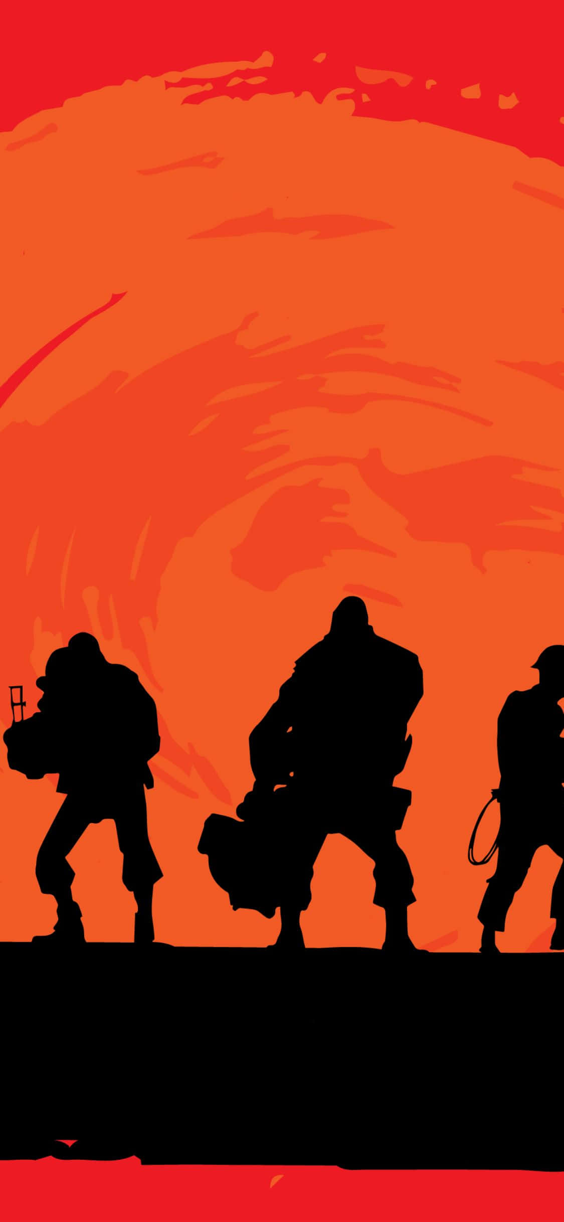 iPhone XS Team Fortress 2 Silhuet Illustration Baggrund Wallpapers