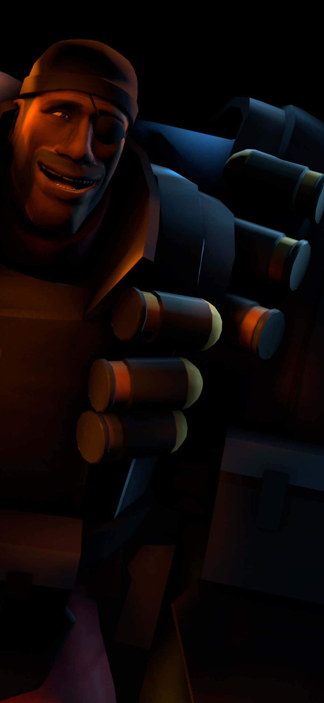 iPhone XS Team Fortress 2 Smilende Demoman Portræt Baggrund Wallpapers