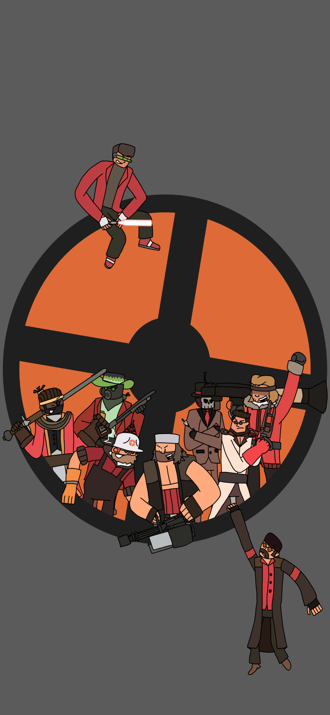 iPhone Xs Tf2 Baggrund Børnefanart Tegning af Figurerne Wallpapers