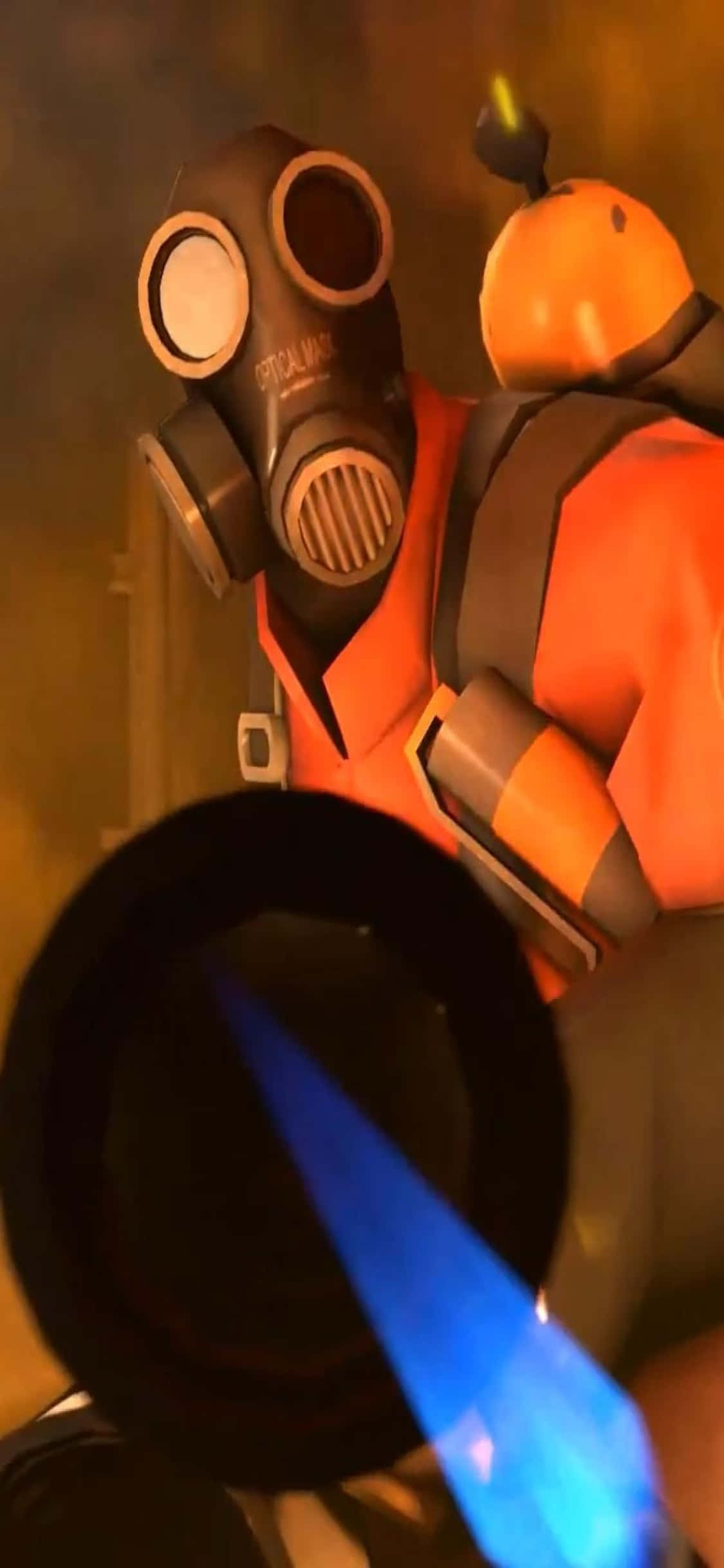 iPhone Xs Tf2 Baggrund Pyro Sigter Med Sin Flammekaster Wallpapers