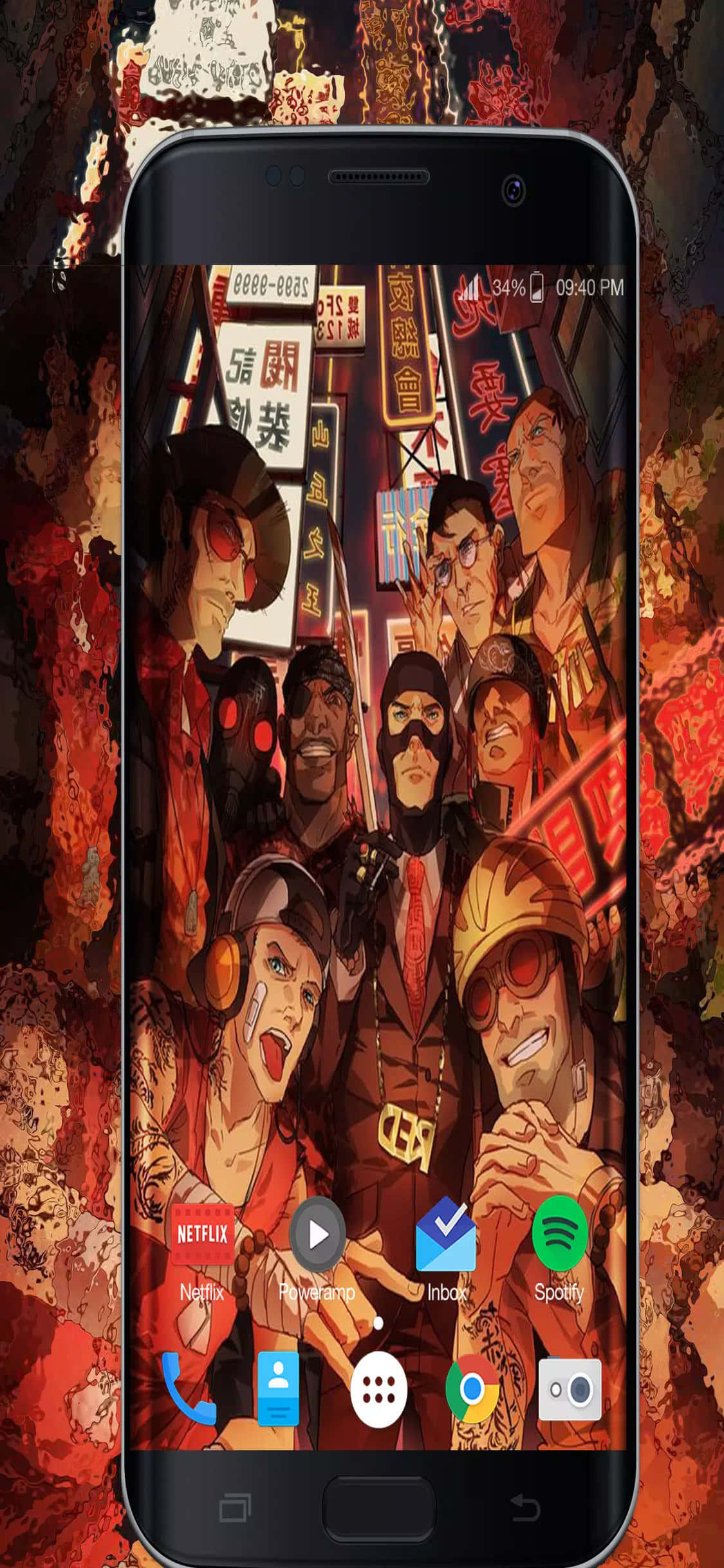 iPhone Xs Tf2 Baggrund Android Skærm Med Røde Hold Wallpapers