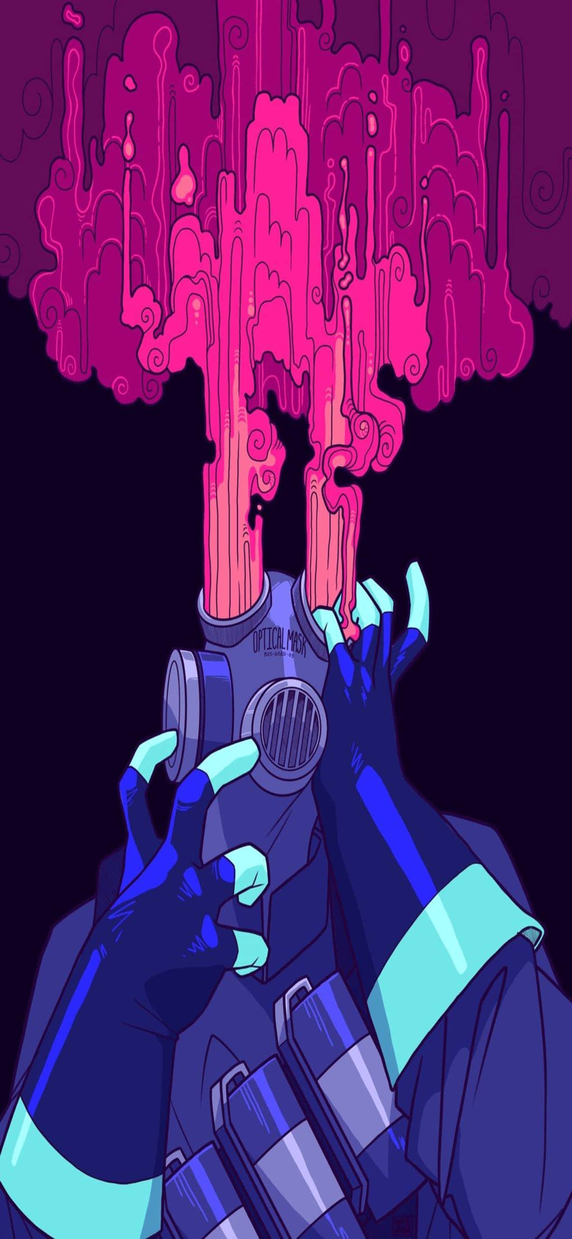iPhone Xs Tf2 Baggrund Fanart Tegning Pyro Lilla Øjenflammer Wallpapers