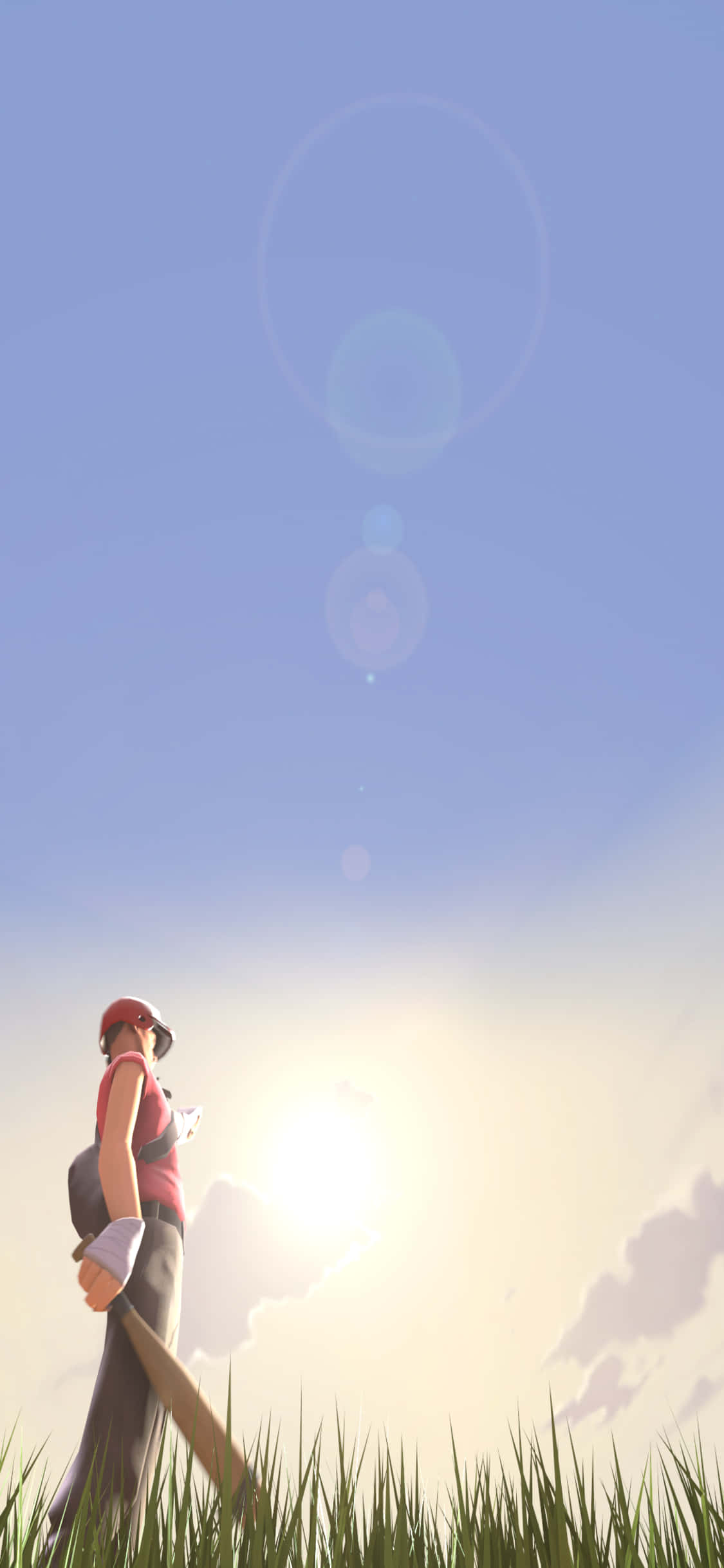 iPhone Xs Tf2 Baggrund Scout Med Bat På En Mark Wallpapers