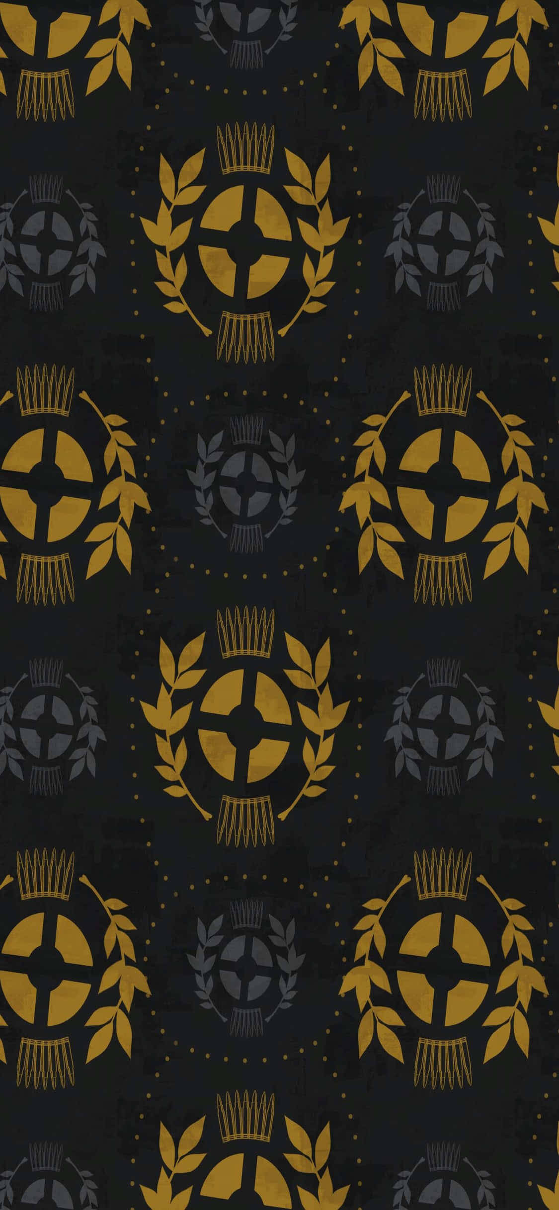 iPhone Xs Tf2 Baggrund Rangeringslogo I Guldmønster Wallpapers