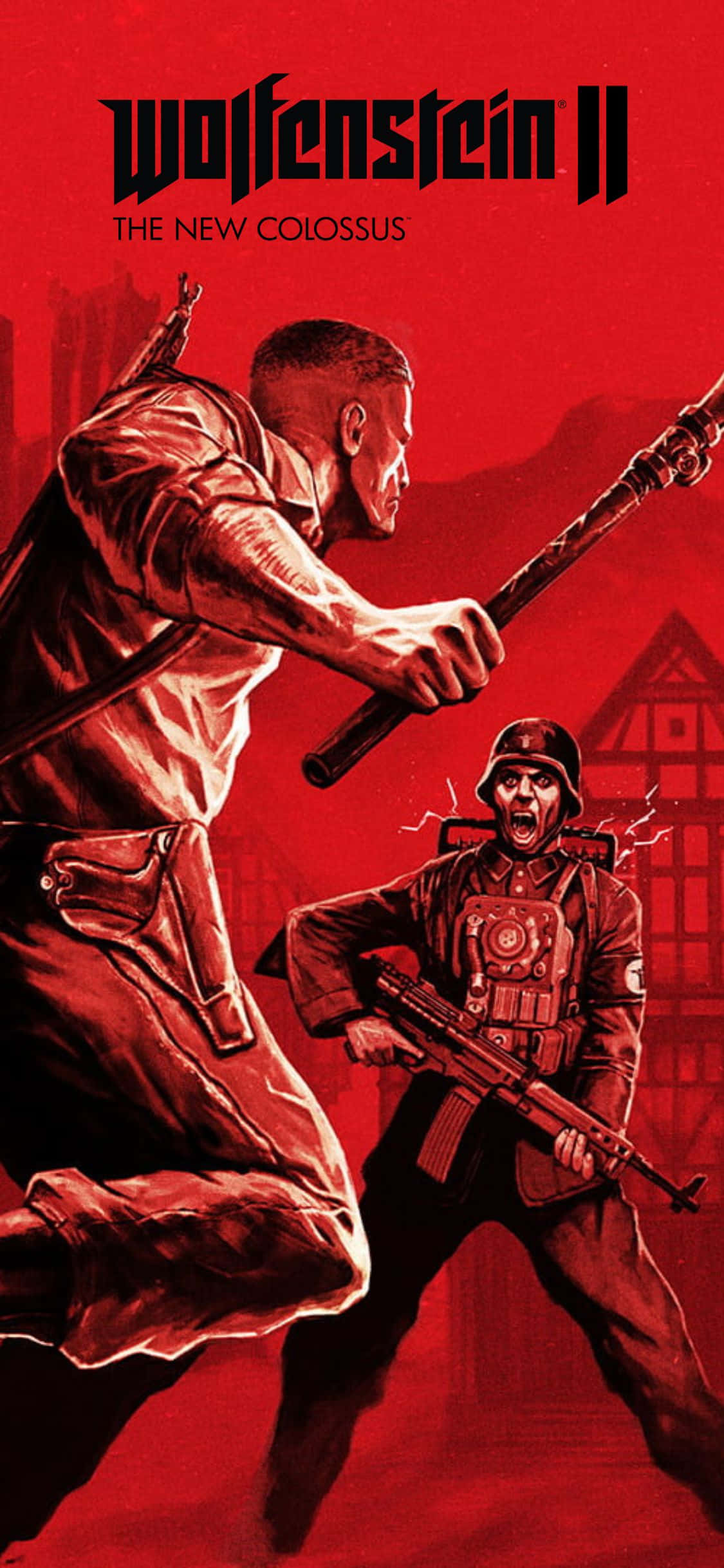iPhone Xs Wolfenstein Ii Blodrød Baggrund Wallpapers
