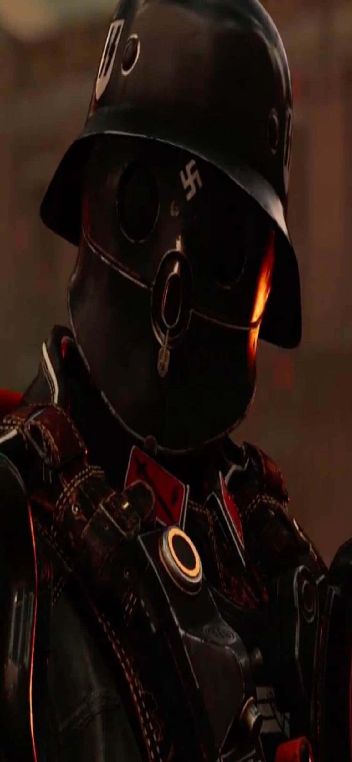 iPhone Xs Wolfenstein II Nazistisk Sort Kostume Baggrund Wallpapers