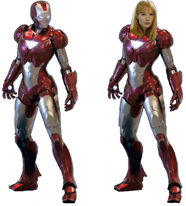 Iron Man-dragt med kvindehoved redigeret Wallpapers