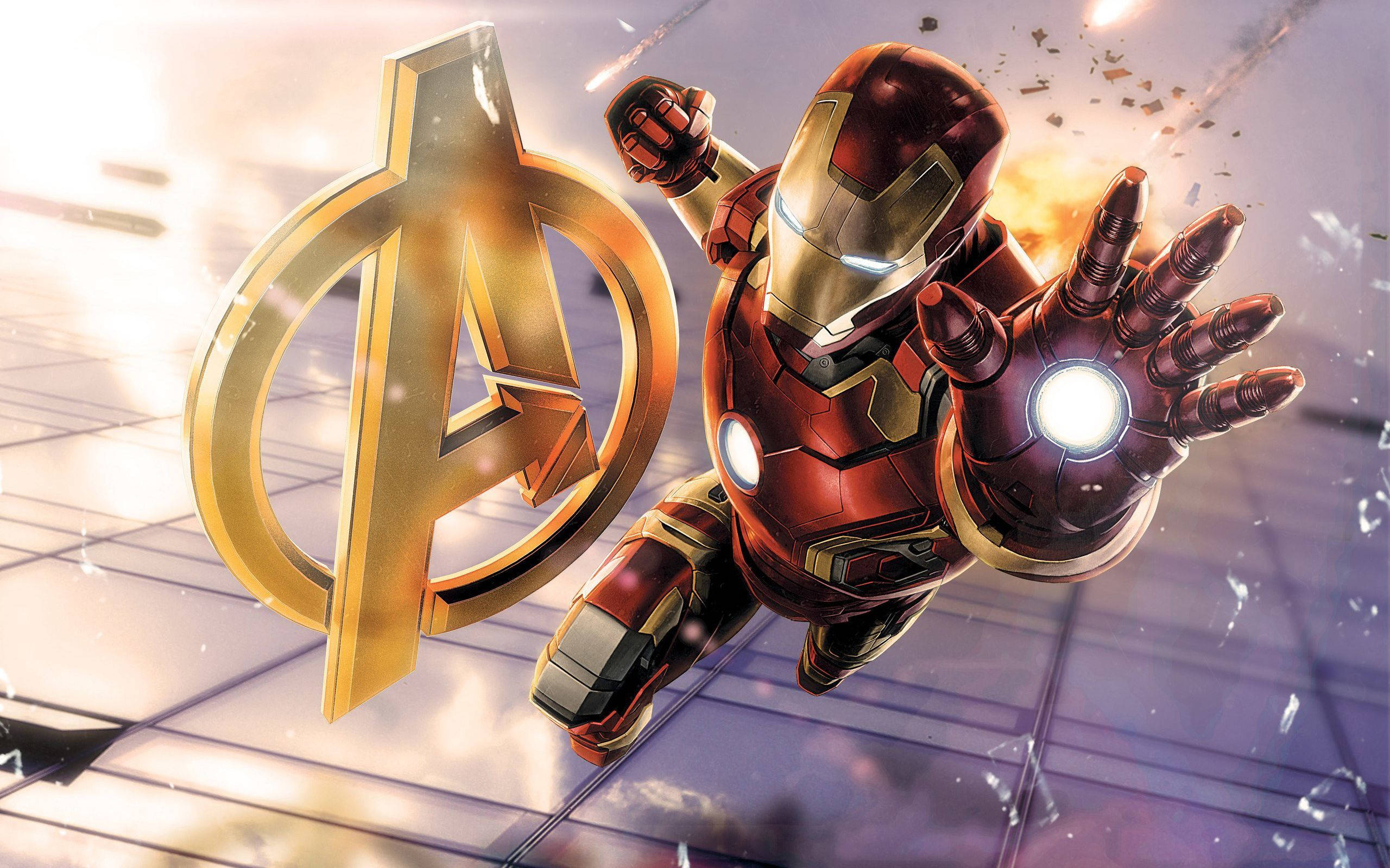 Iron Man med Avengers-symbol Wallpapers
