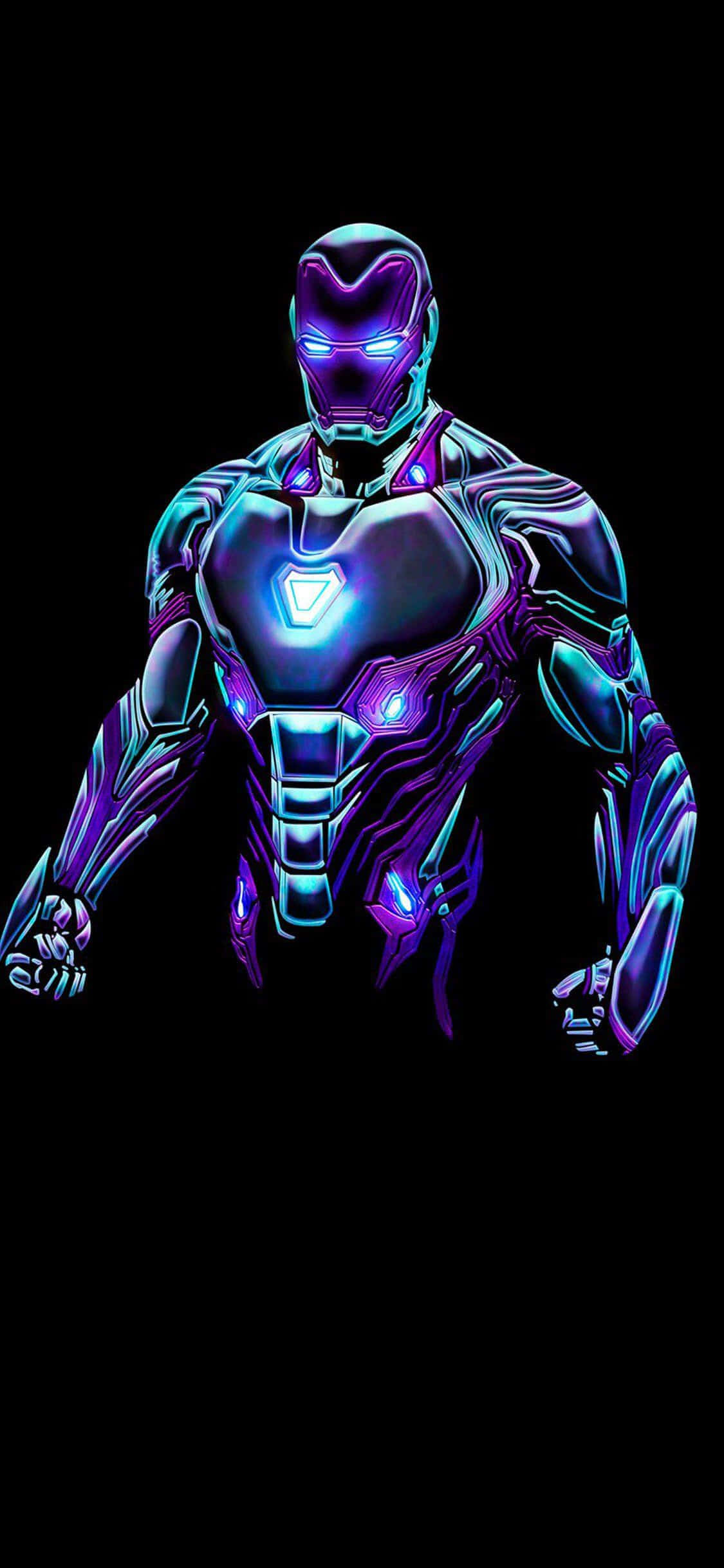 Iron Man Neon Violet iPhone X Wallpapers