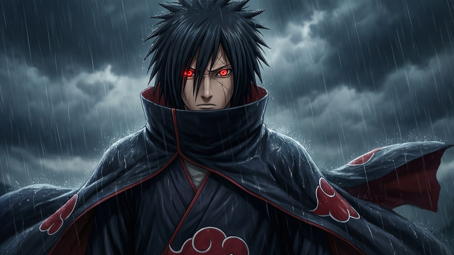 Itachi i regnen Wallpapers