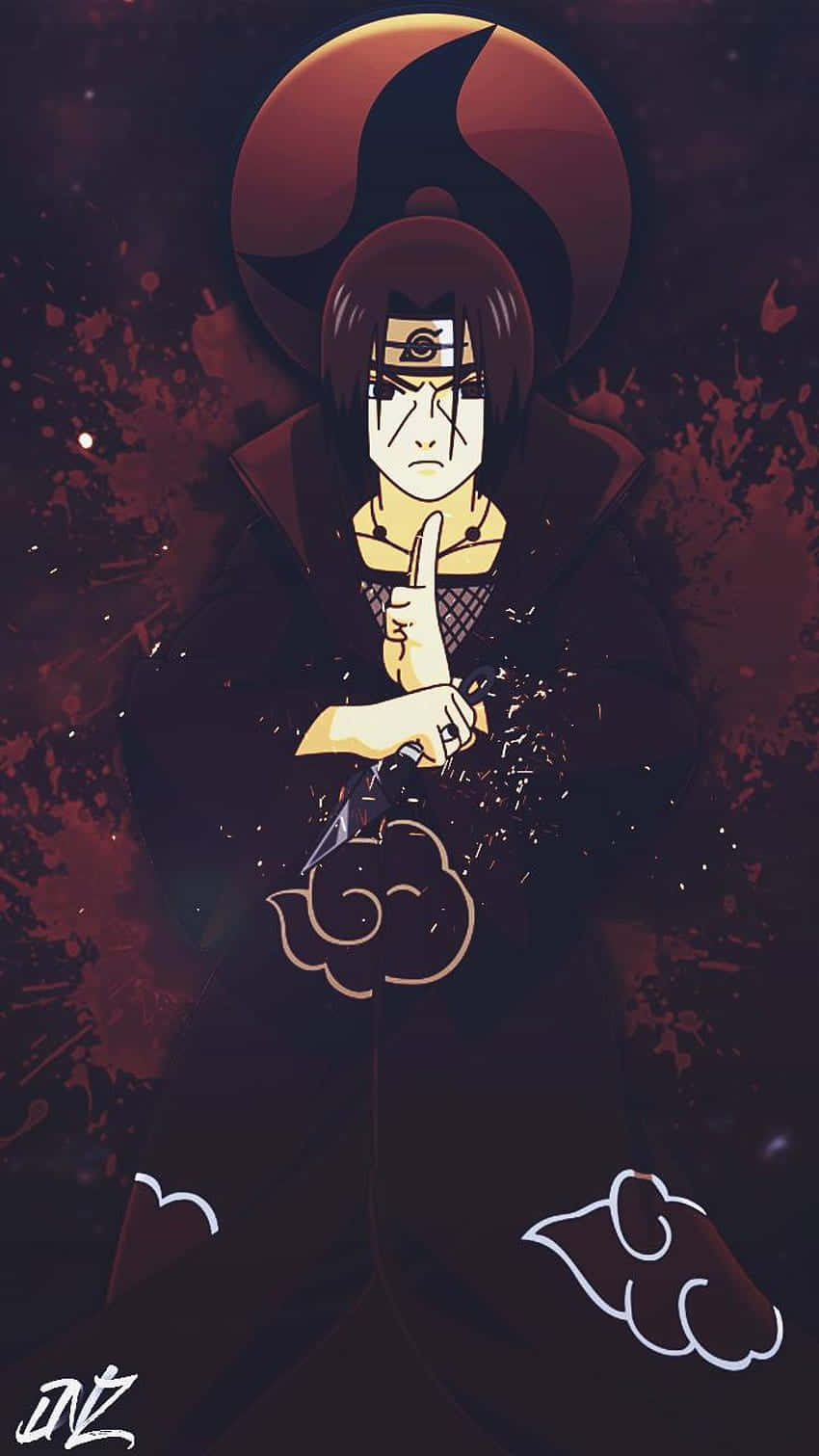 Itachi Mangekyou Sharingan Rød Maling Splatter Wallpapers
