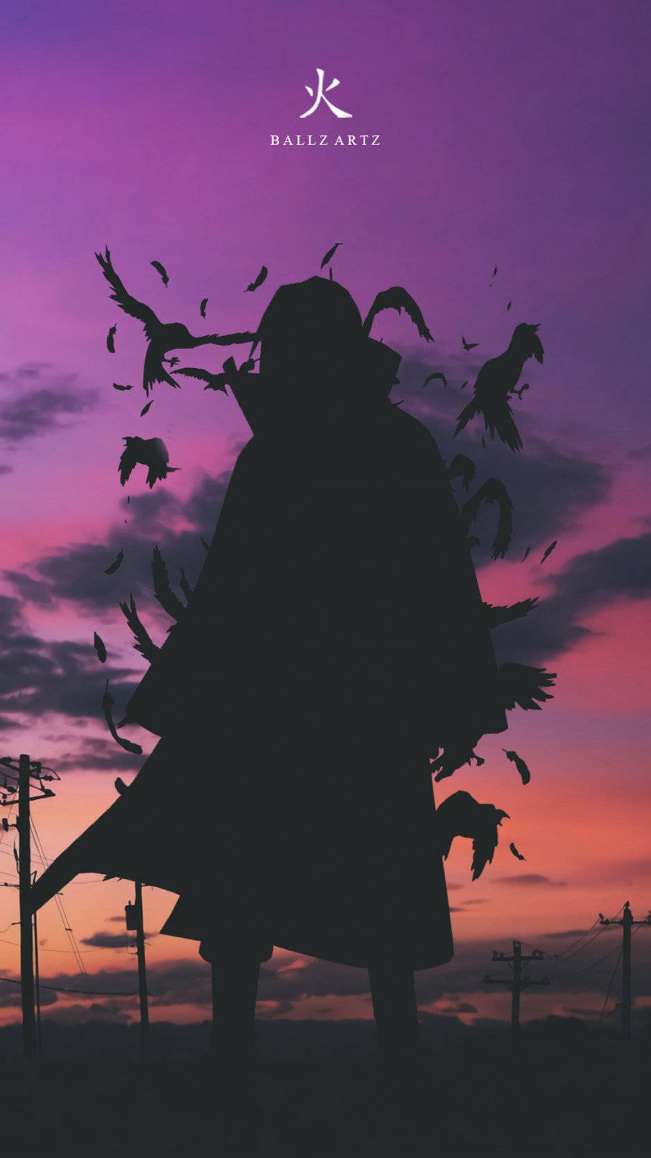 Itachi Telefon Lilla Silhuet Wallpapers