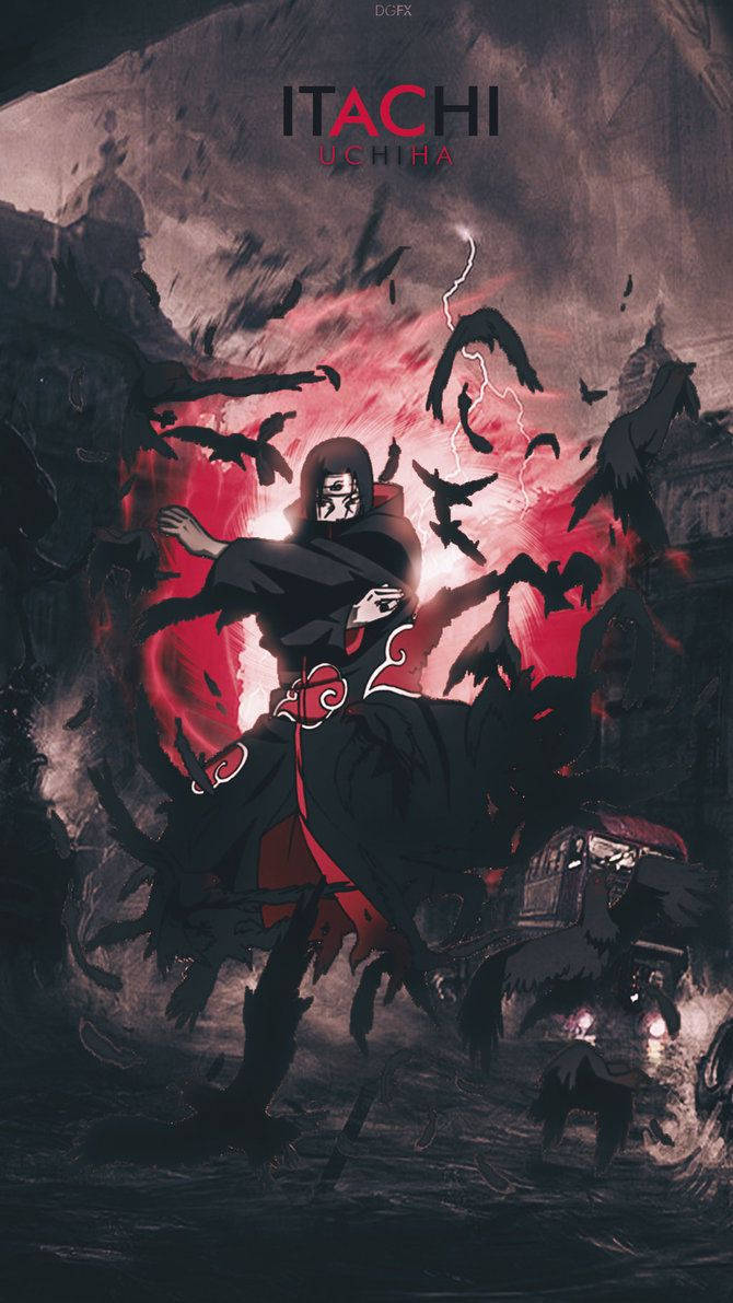 Itachi Uchiha iPhone med sorte krager Wallpapers