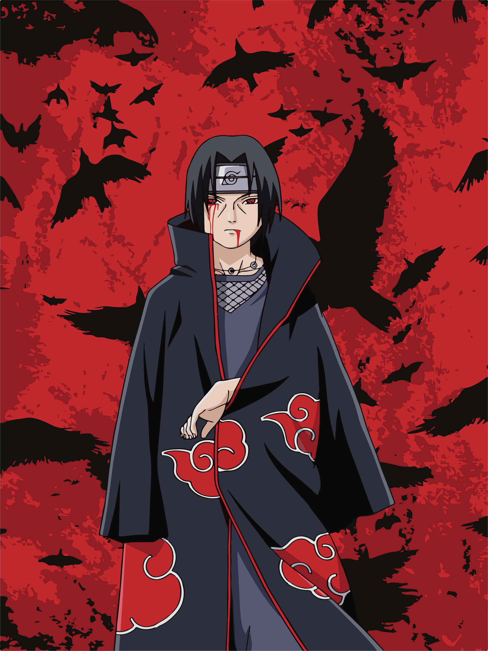 Itachi Uchiha med flyvende krager Wallpapers