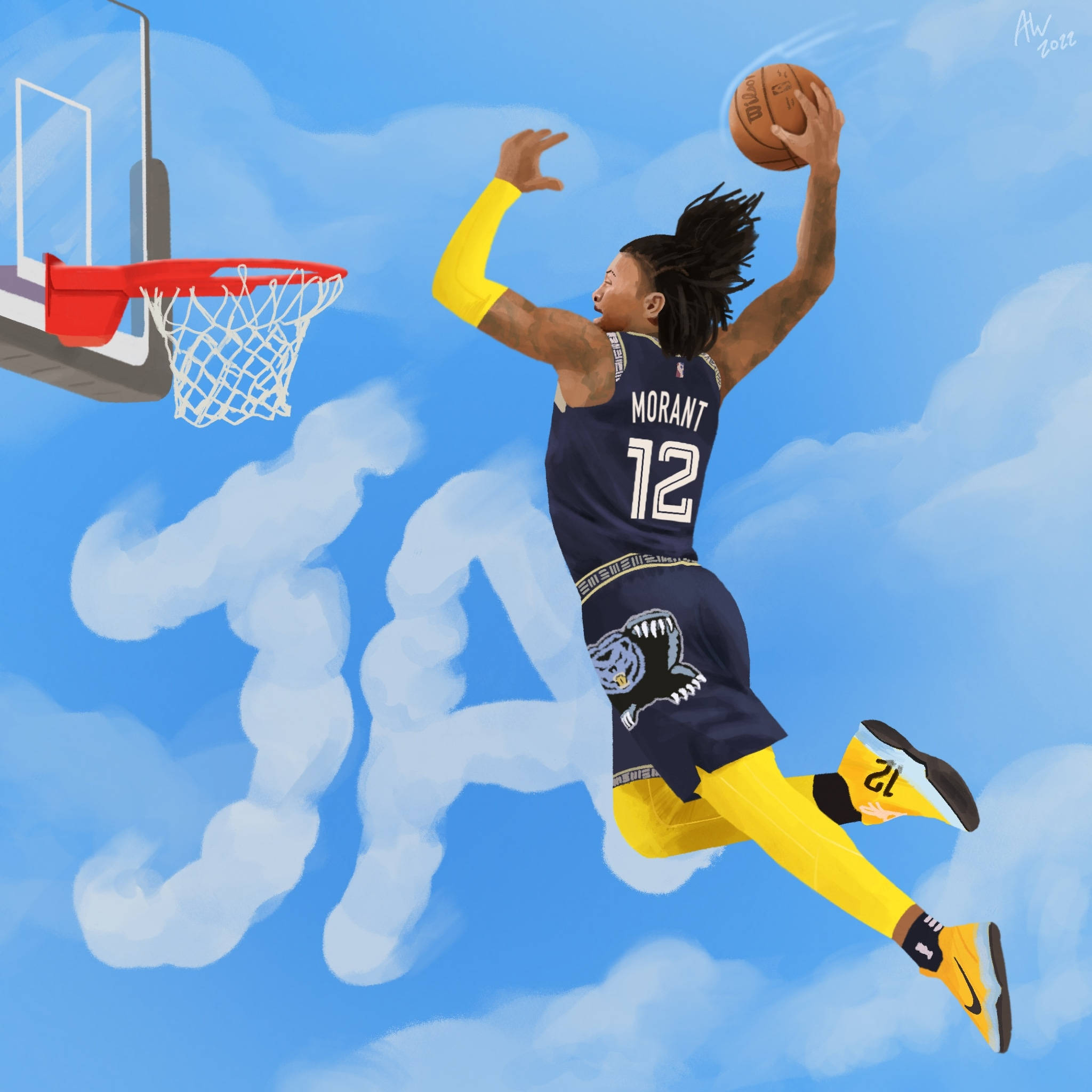 Ja Morant Dunk Memphis Grizzlies Spiller Wallpapers