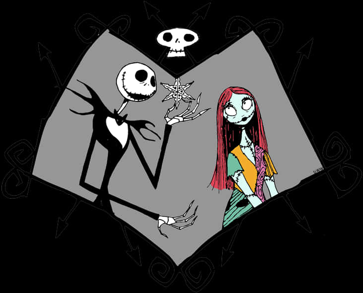 Jack og Sally fra The Nightmare Before Christmas kunst Wallpapers