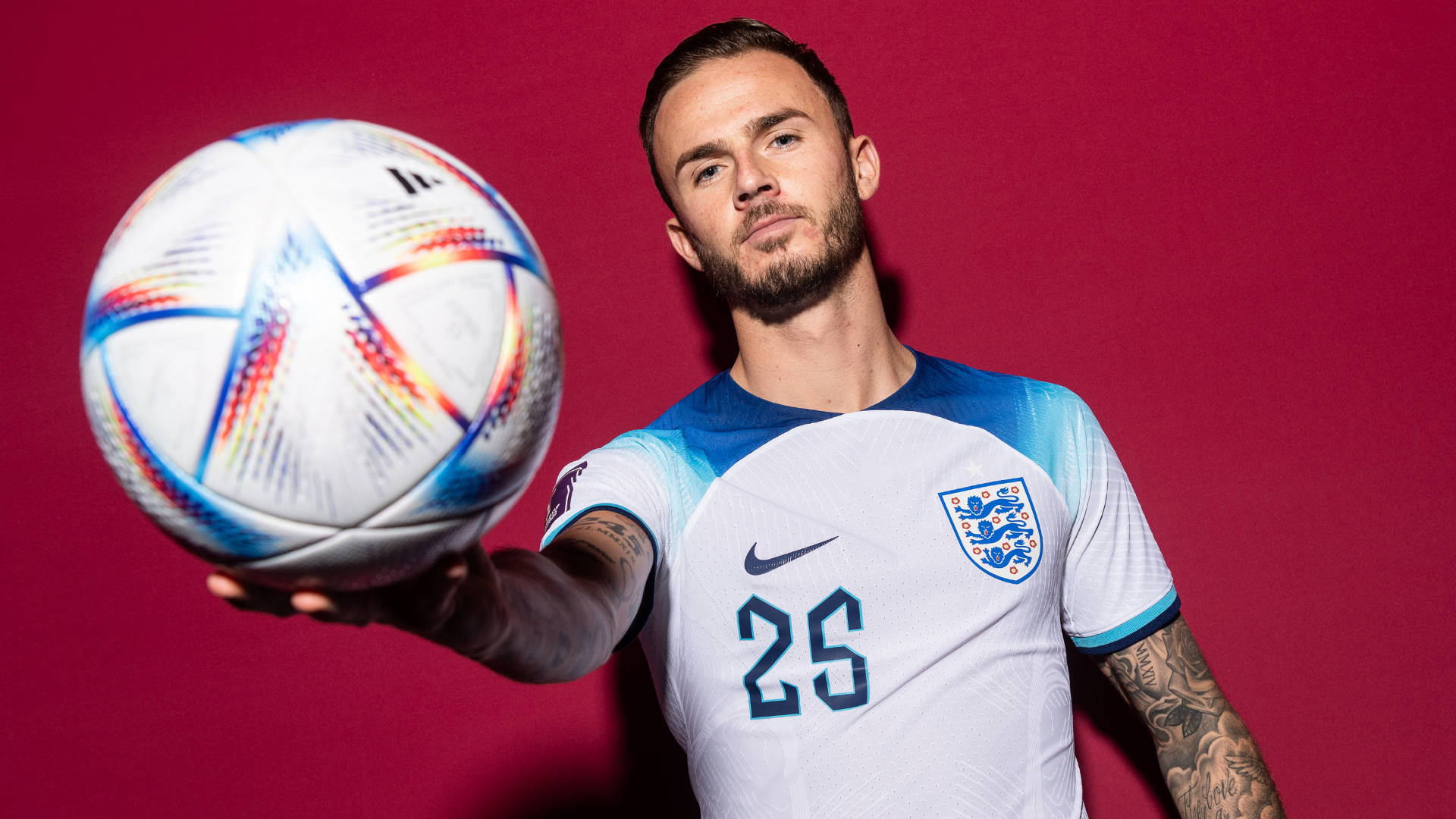 James Maddison Baggrund i Mørkerød Wallpapers
