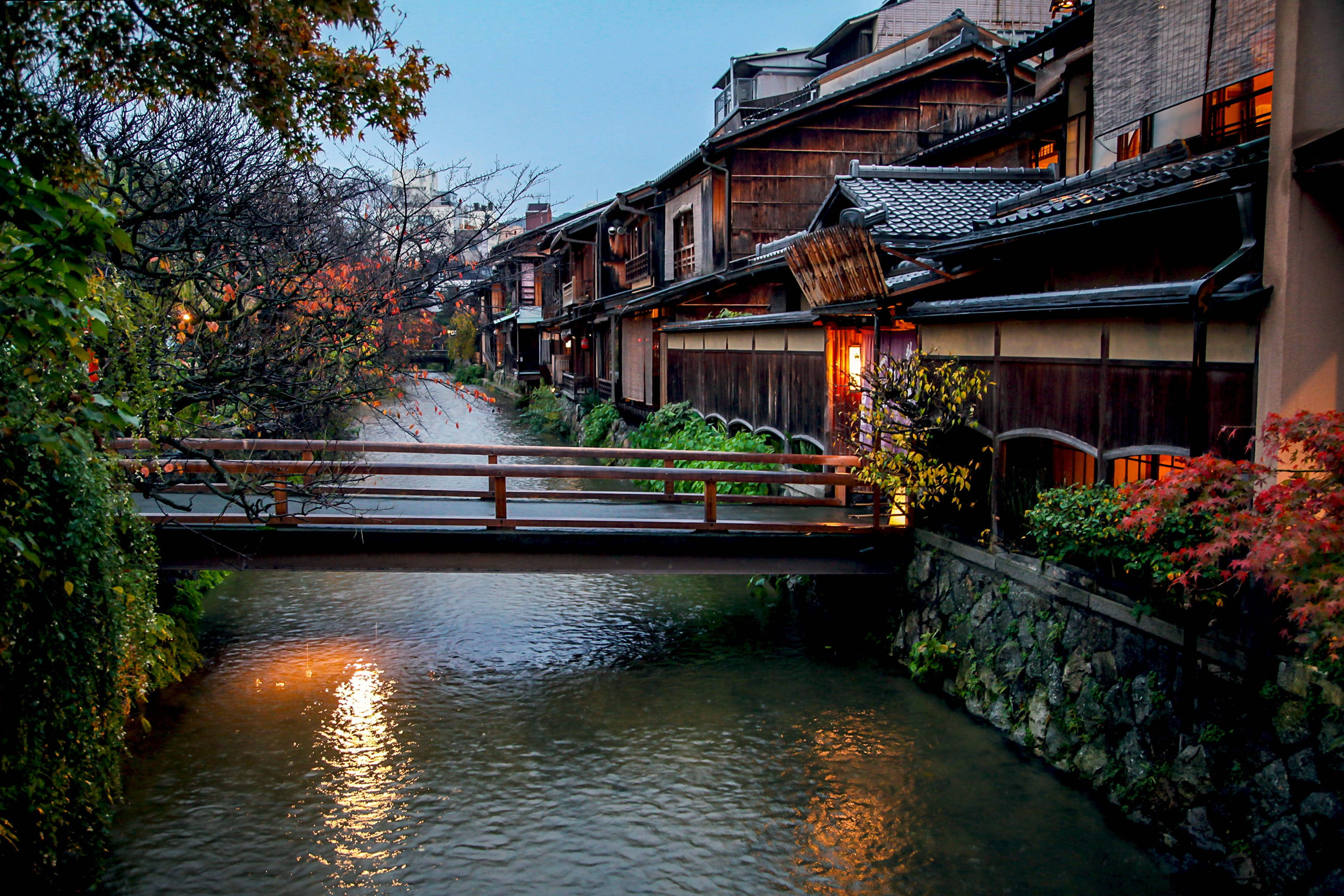 Japan 4K Efterårsbro Wallpapers