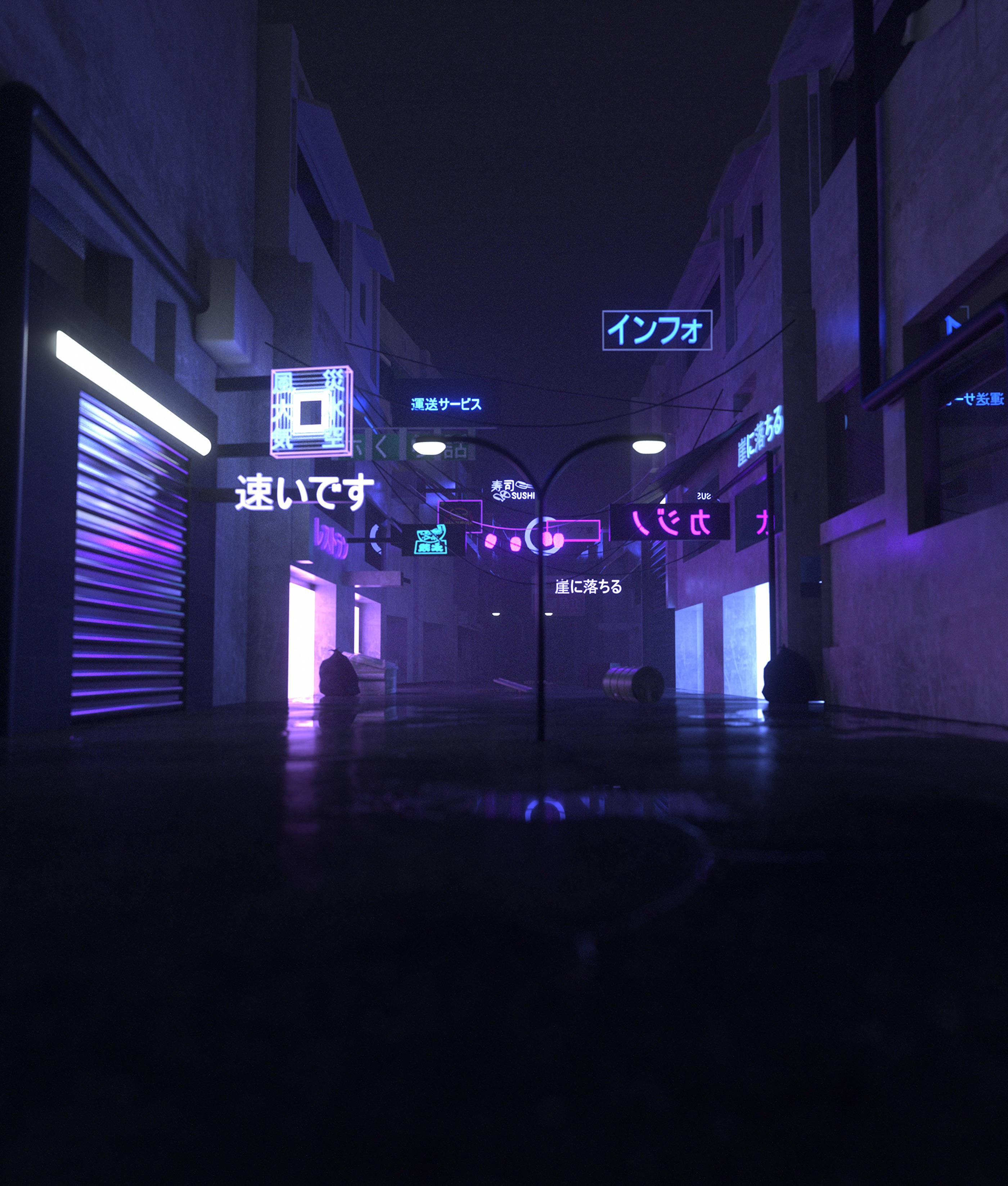 Japan Gyde Neon By Wallpapers