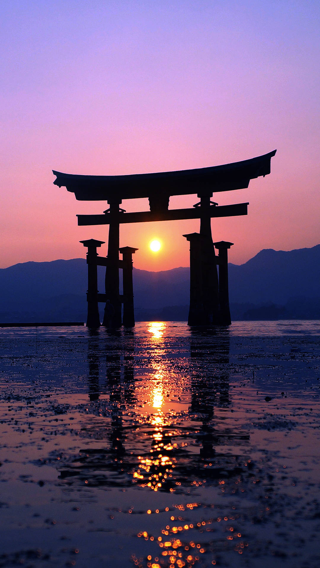 Japansk æstetisk iPhone Torii-silhuet Wallpapers