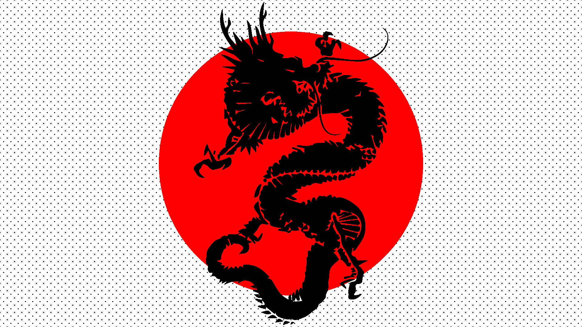 Japansk Drage PC Minimalistisk Sort Japansk Flag Wallpapers