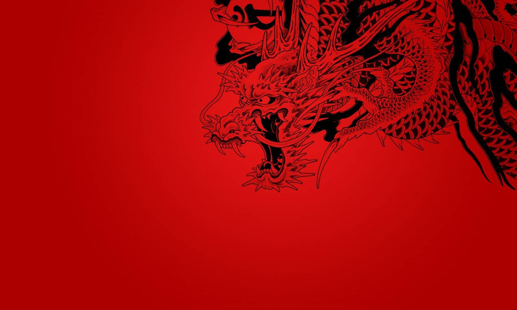 Japansk dragekunst med stiliserede horn Wallpapers