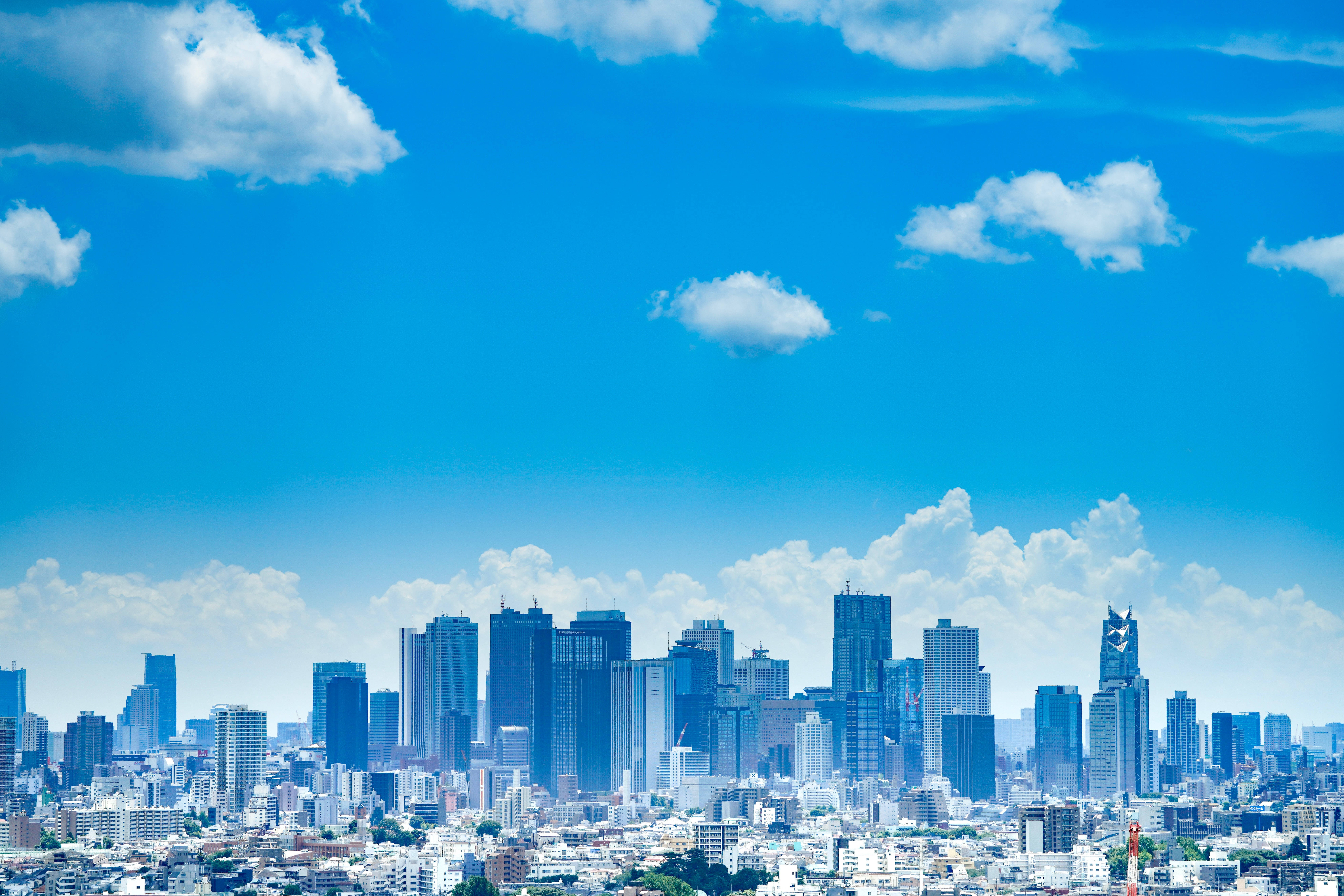 Japansk HD Tokyo Blue Skyline Wallpapers