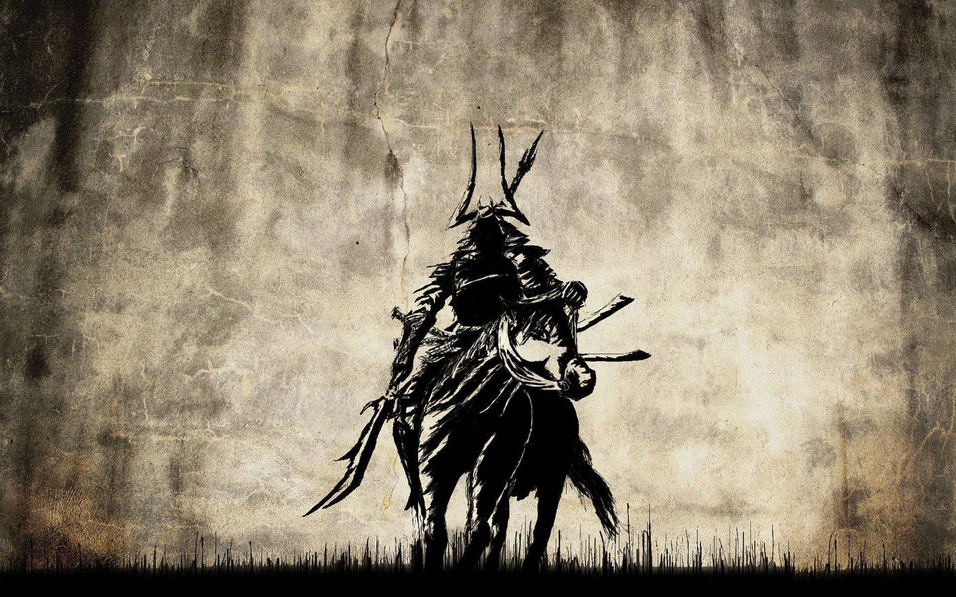 Japansk samurai til hest Wallpapers