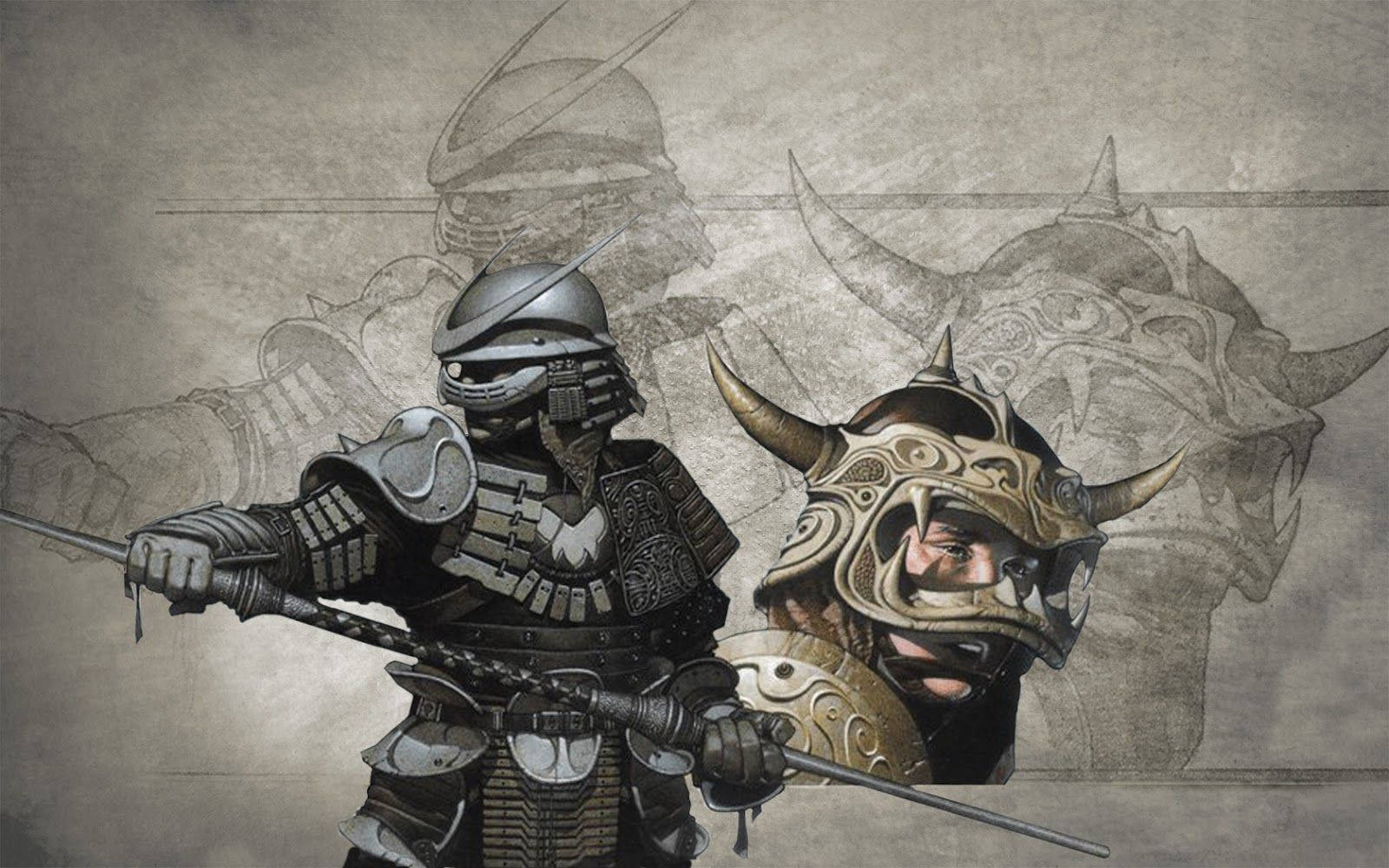 Japansk samurai i rustning Wallpapers